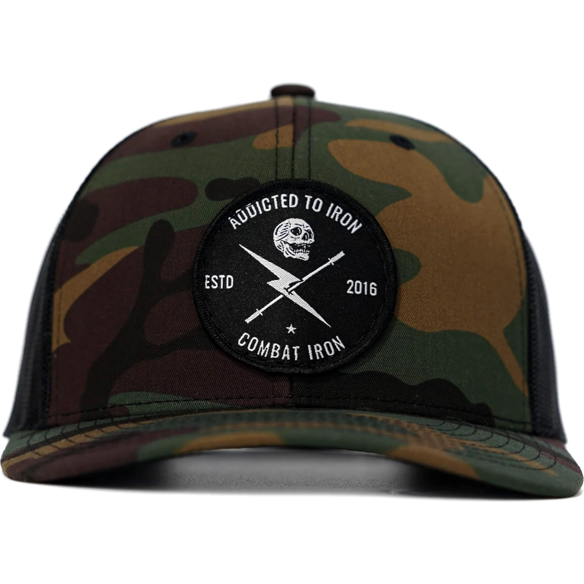 Addicted To Iron Patch Snapback Hat - Image 4