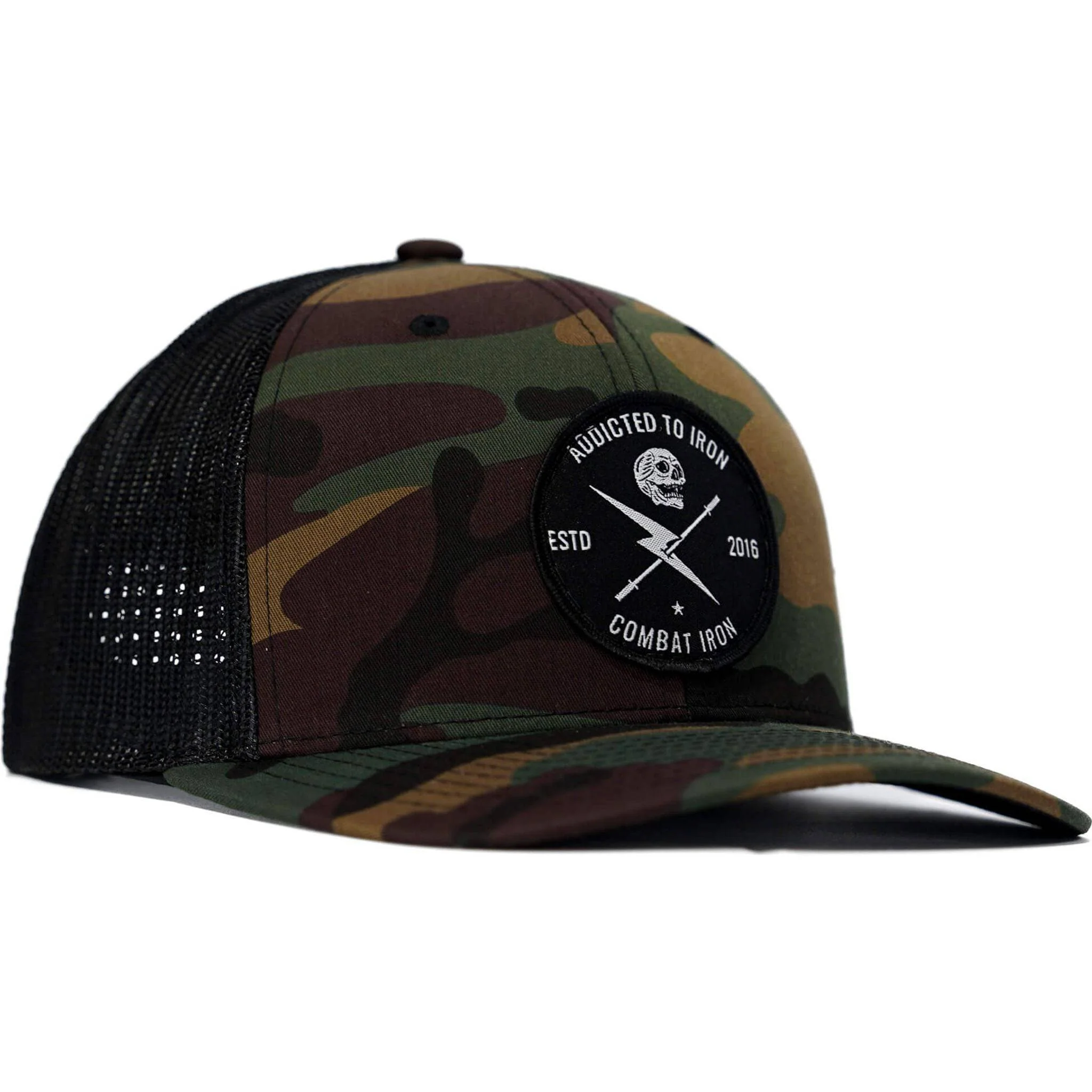 Addicted To Iron Patch Snapback Hat - Image 6