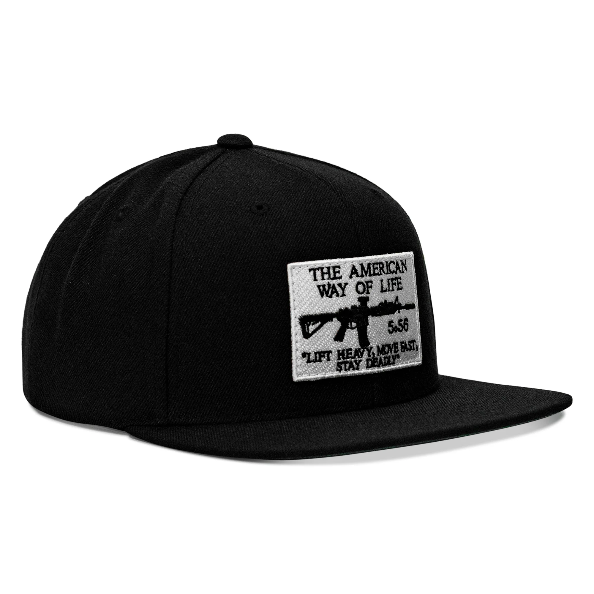 American Way Of Life 5.56 White Patch Flatbill SnapBack Hat - Image 3