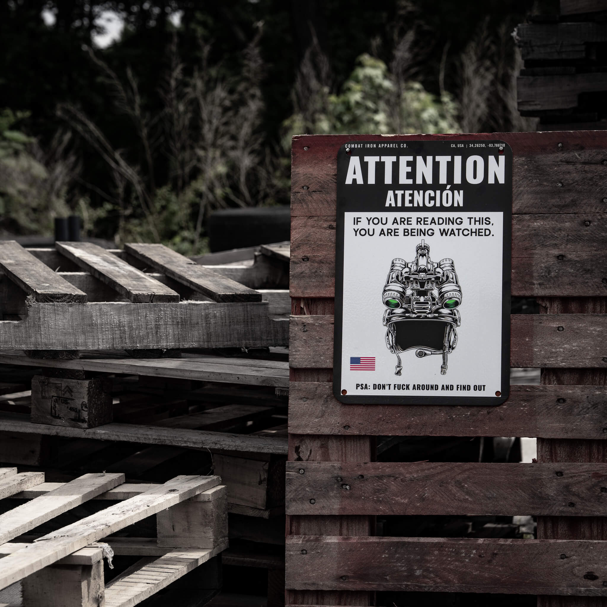 Attention You Are Being Watched Wall Mounted Metal Sign - Image 3