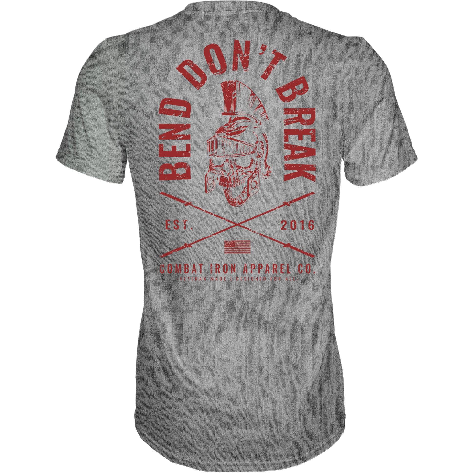 Bend Don't Break Barbell Skull Men's T-Shirt - Image 9