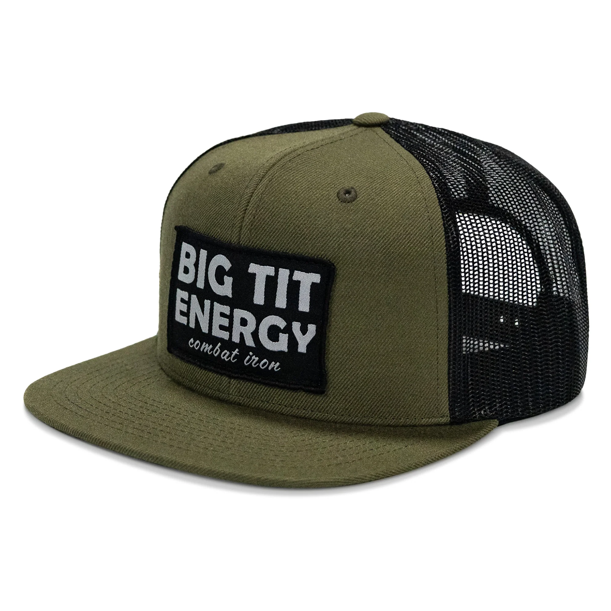 Big Tit Energy Patch Flatbill Snapback Hat - Image 12