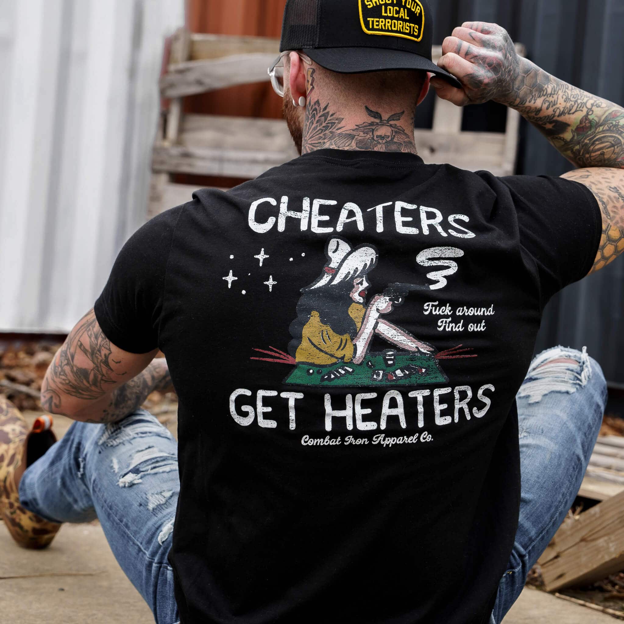 Cheaters Get Heaters Cowboy Edition Men's T-Shirt - Image 2