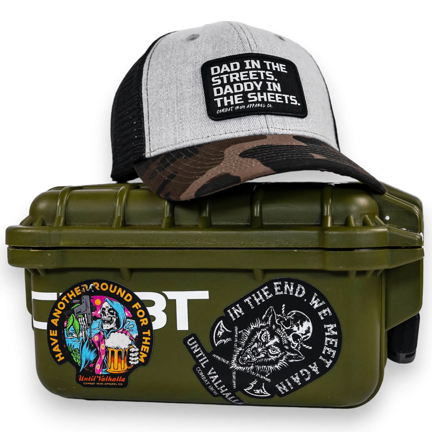 Dad In The Streets. Daddy In The Sheets. Black Patch Snapback Hat - Image 5