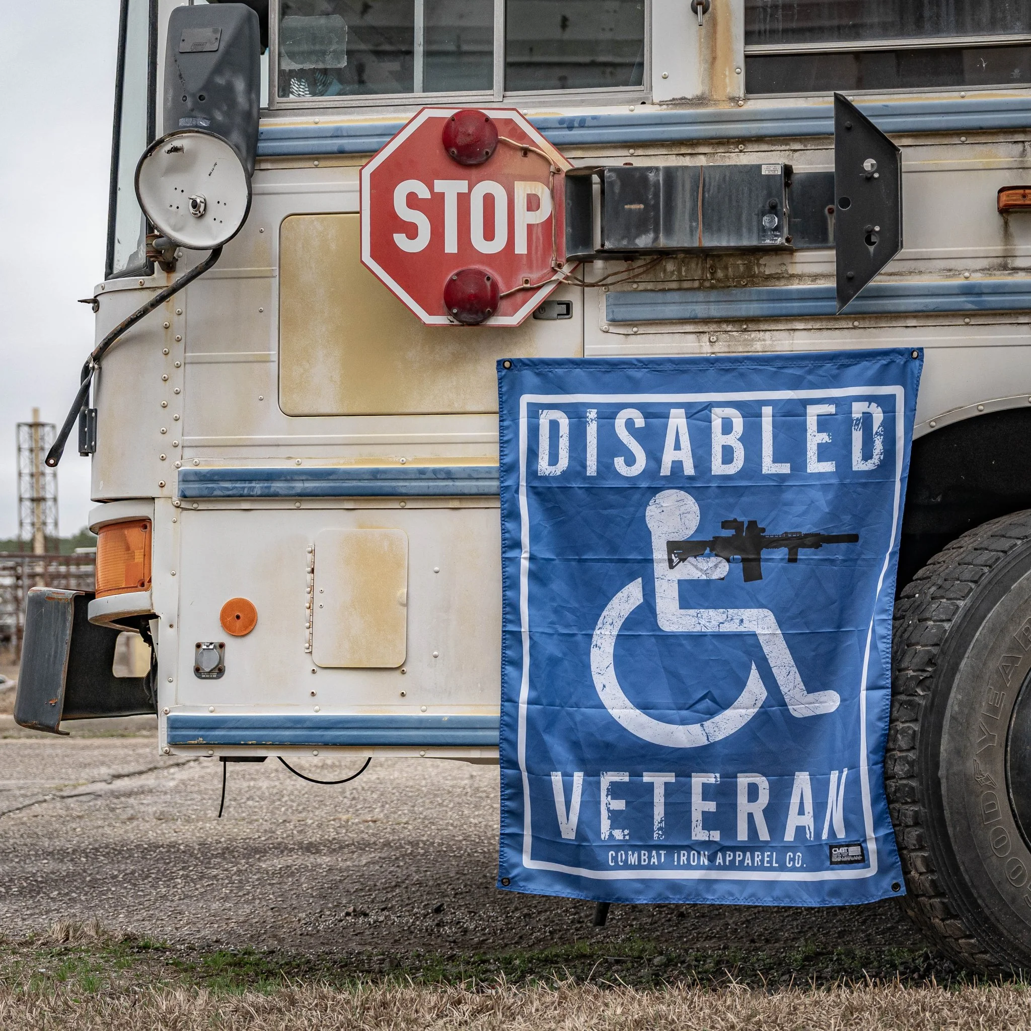 Disabled Veteran Sign 3'x3' Flag - Image 5