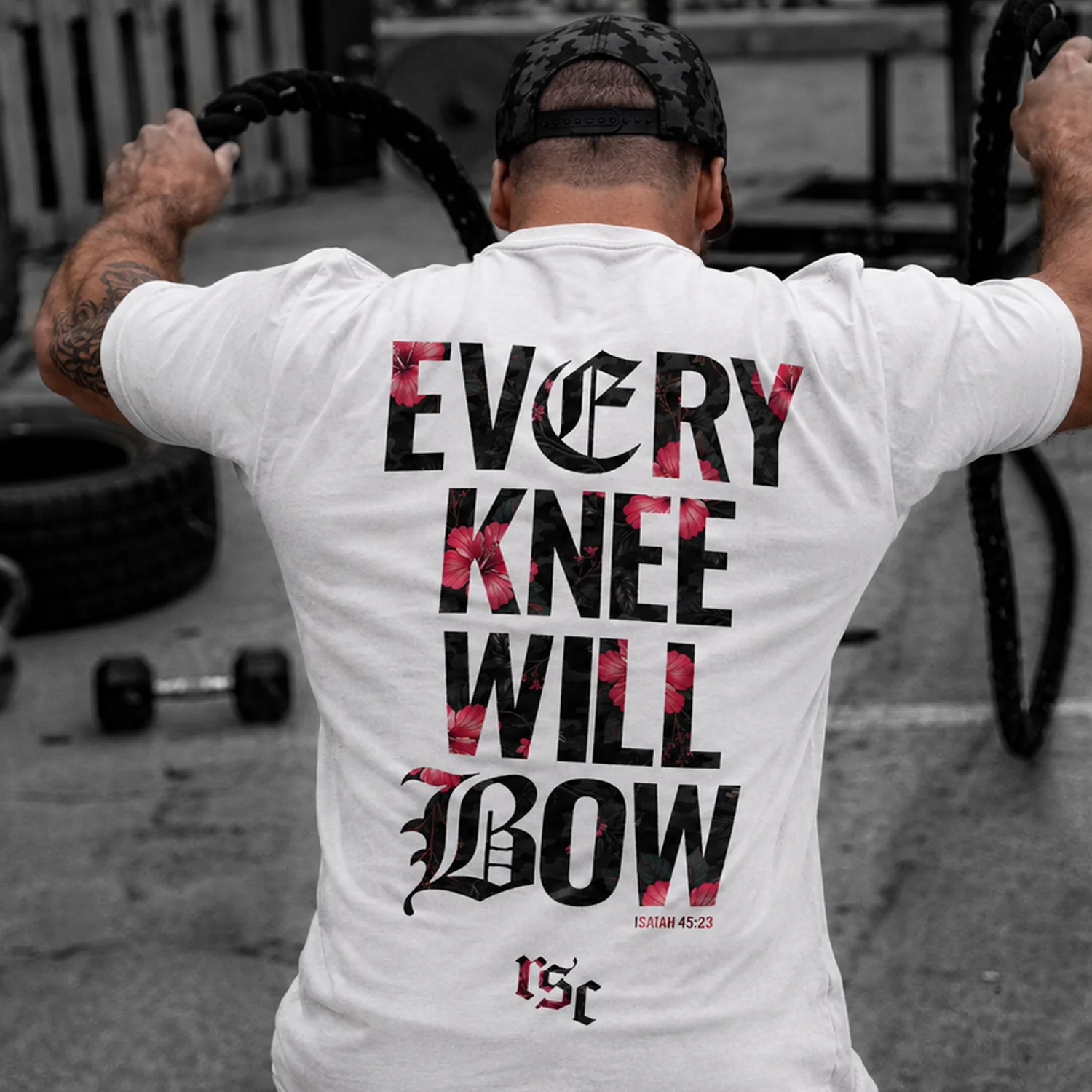 Every Knee Will Bow Men's Heavyweight T-Shirt - Image 4