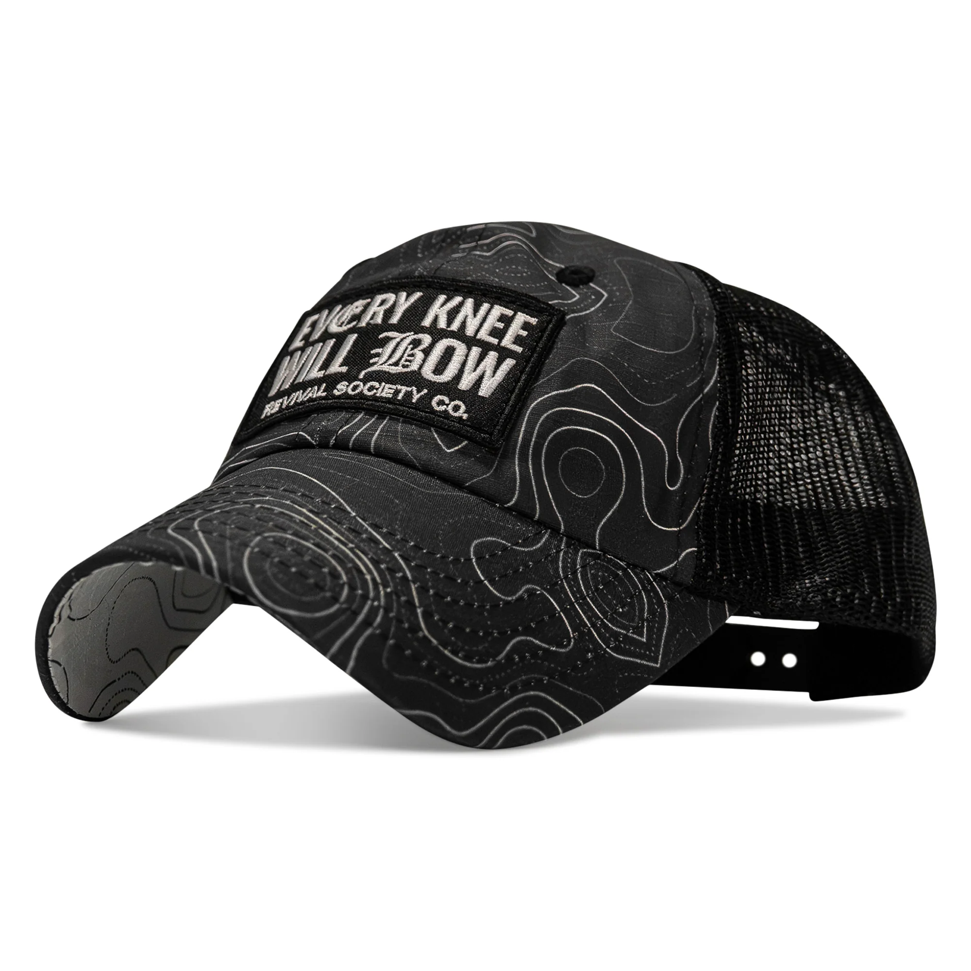 Every Knee Will Bow Patch Tactical Ripstop Mesh Snapback Hat - Image 2