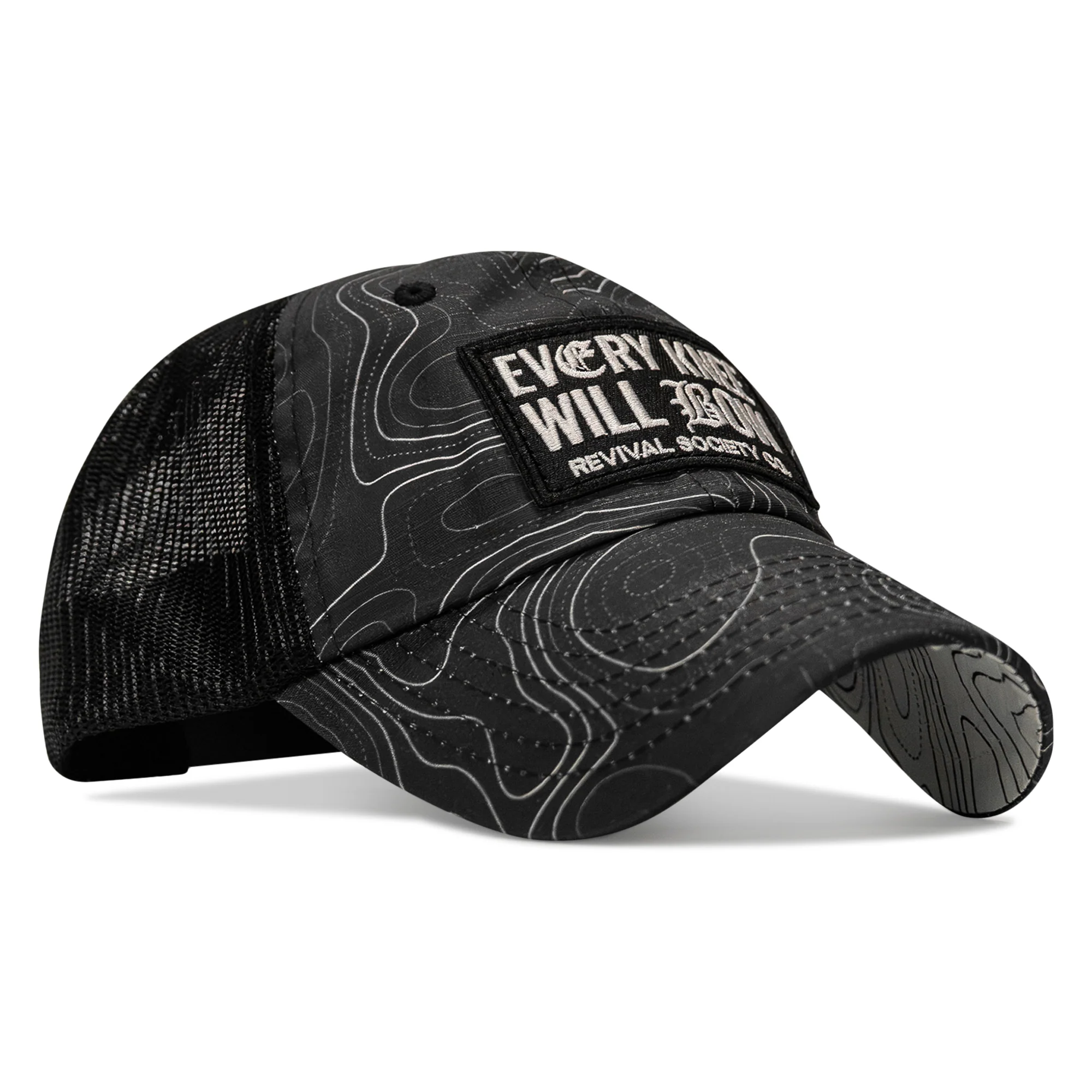 Every Knee Will Bow Patch Tactical Ripstop Mesh Snapback Hat - Image 3