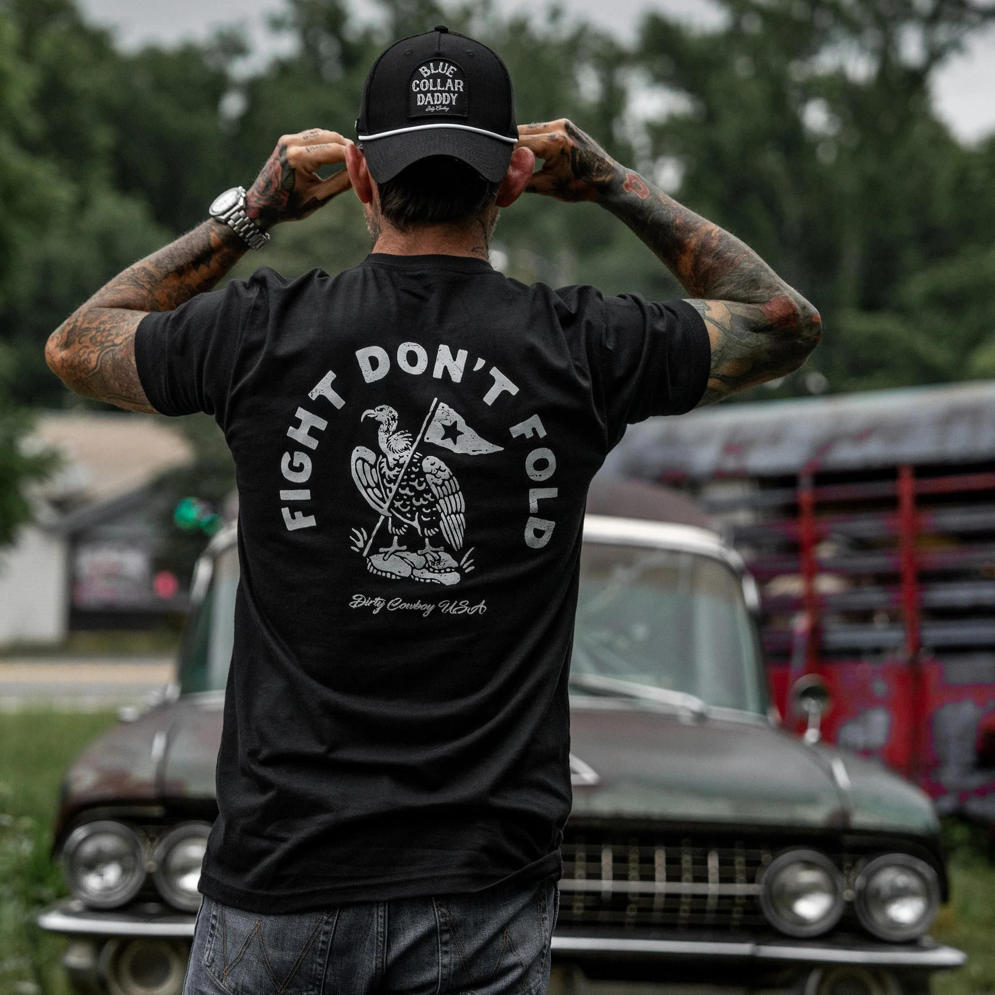 Fight Don't Fold Men's T-Shirt - Image 3