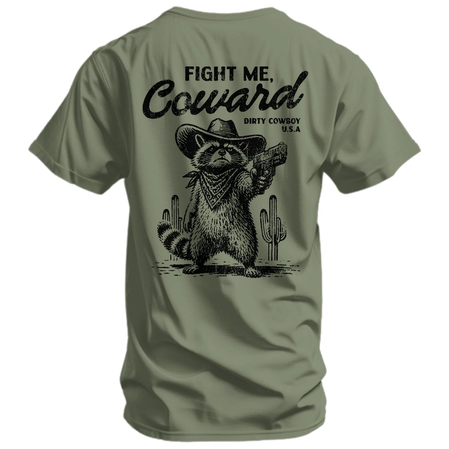 Fight Me Coward Raccoon Men's T-Shirt - Image 3