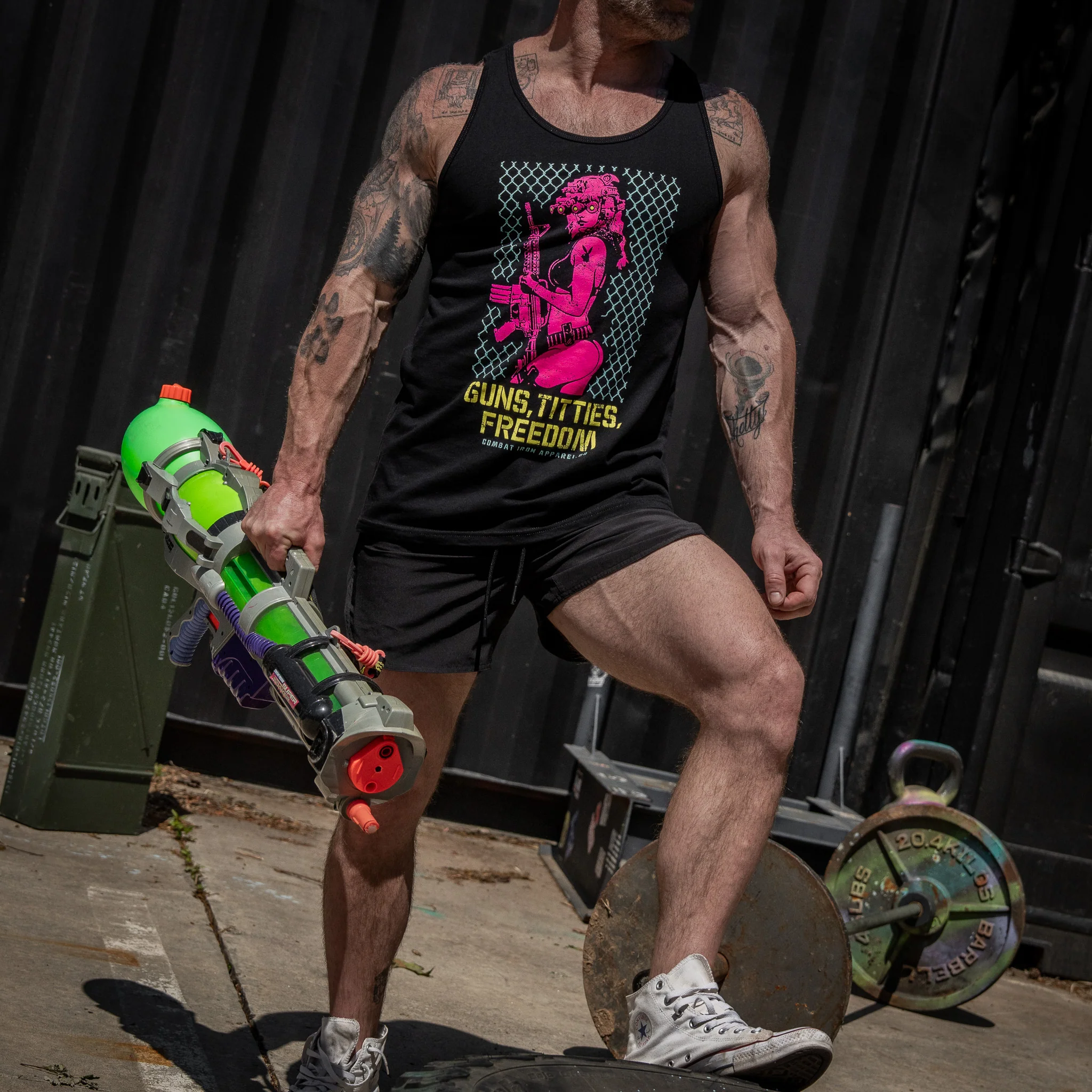 Guns, Titties, Freedom: Tactical Temptation Men's Tank - Image 3