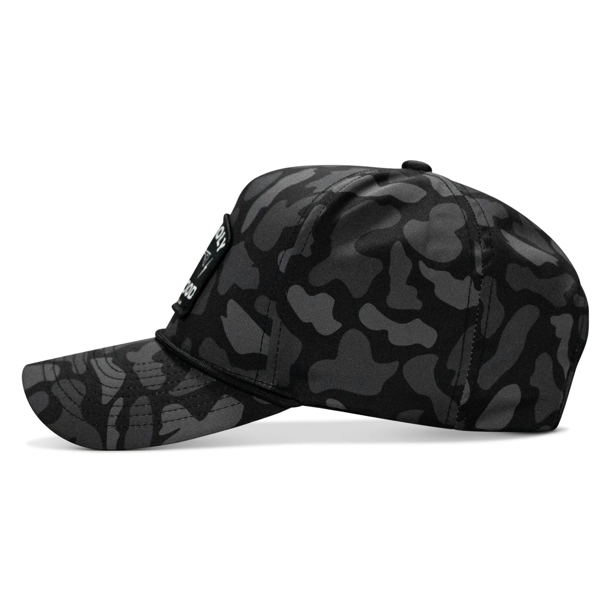 Half Holy. Half Hood. 5 Pannel Rope Snapback Hat - Image 4