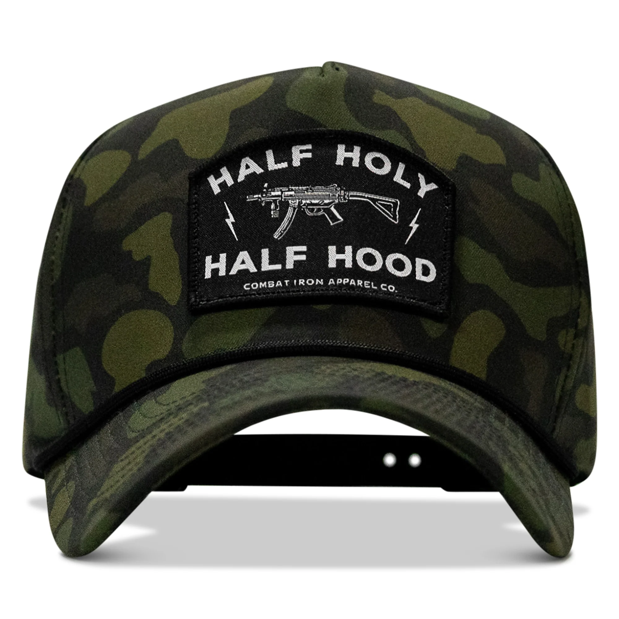 Half Holy. Half Hood. 5 Pannel Rope Snapback Hat - Image 6