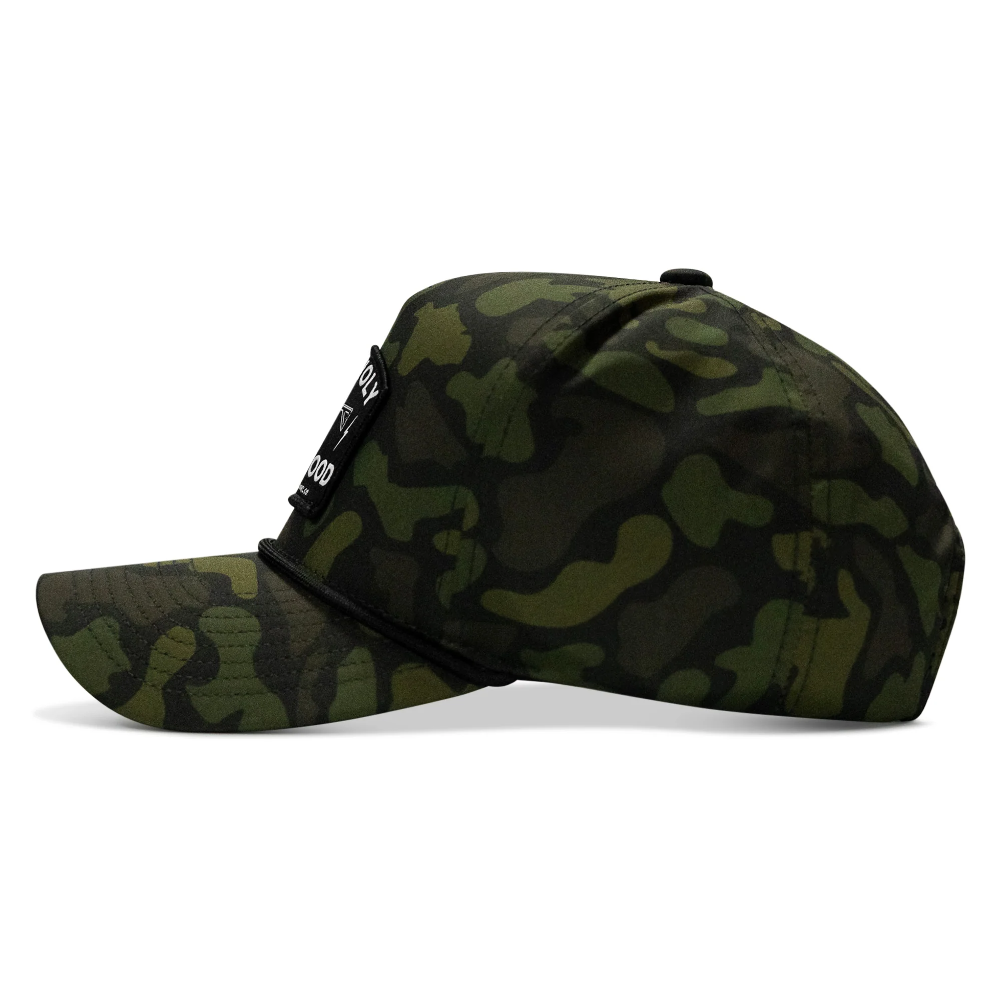 Half Holy. Half Hood. 5 Pannel Rope Snapback Hat - Image 9