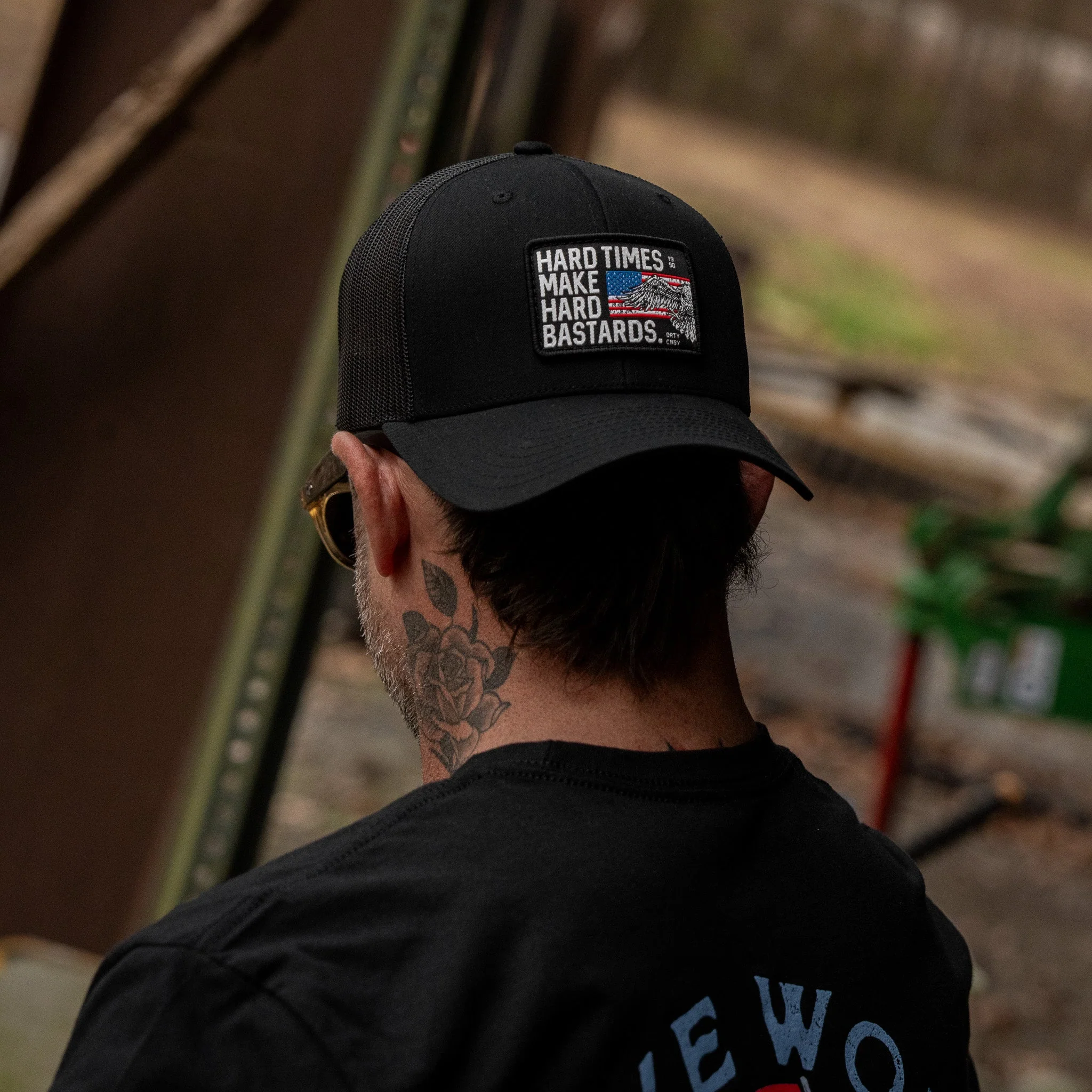 Hard Times Make Hard Bastards Patch Snapback Hat - Image 3