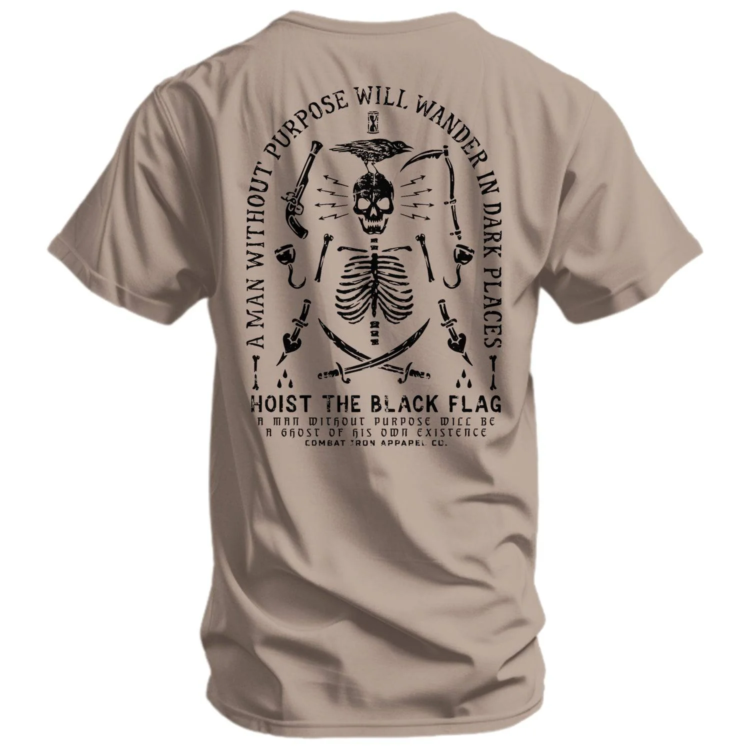Hoist the Black Flag Skull & Bones Men's T-Shirt - Image 13
