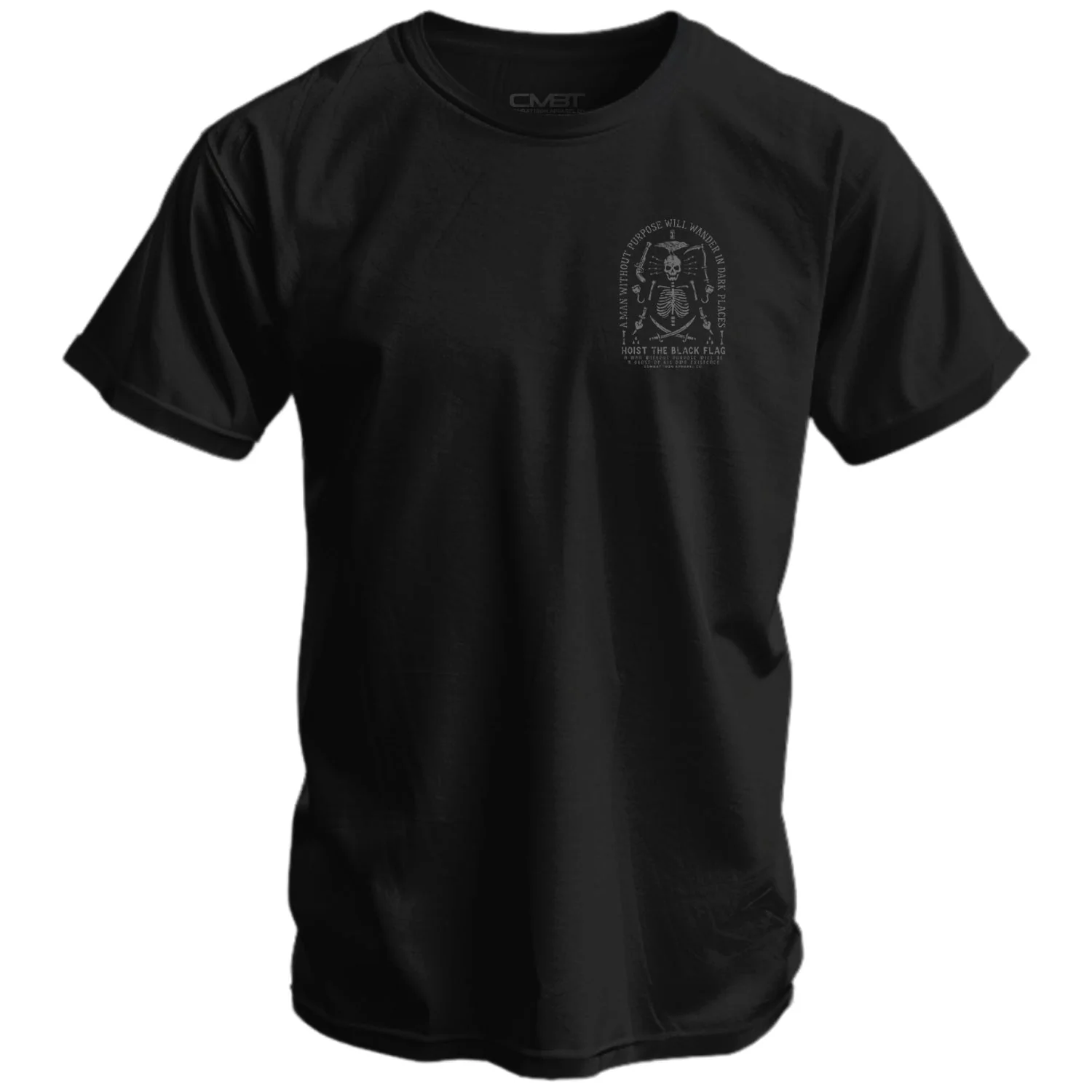 Hoist the Black Flag Skull & Bones Men's T-Shirt - Image 2
