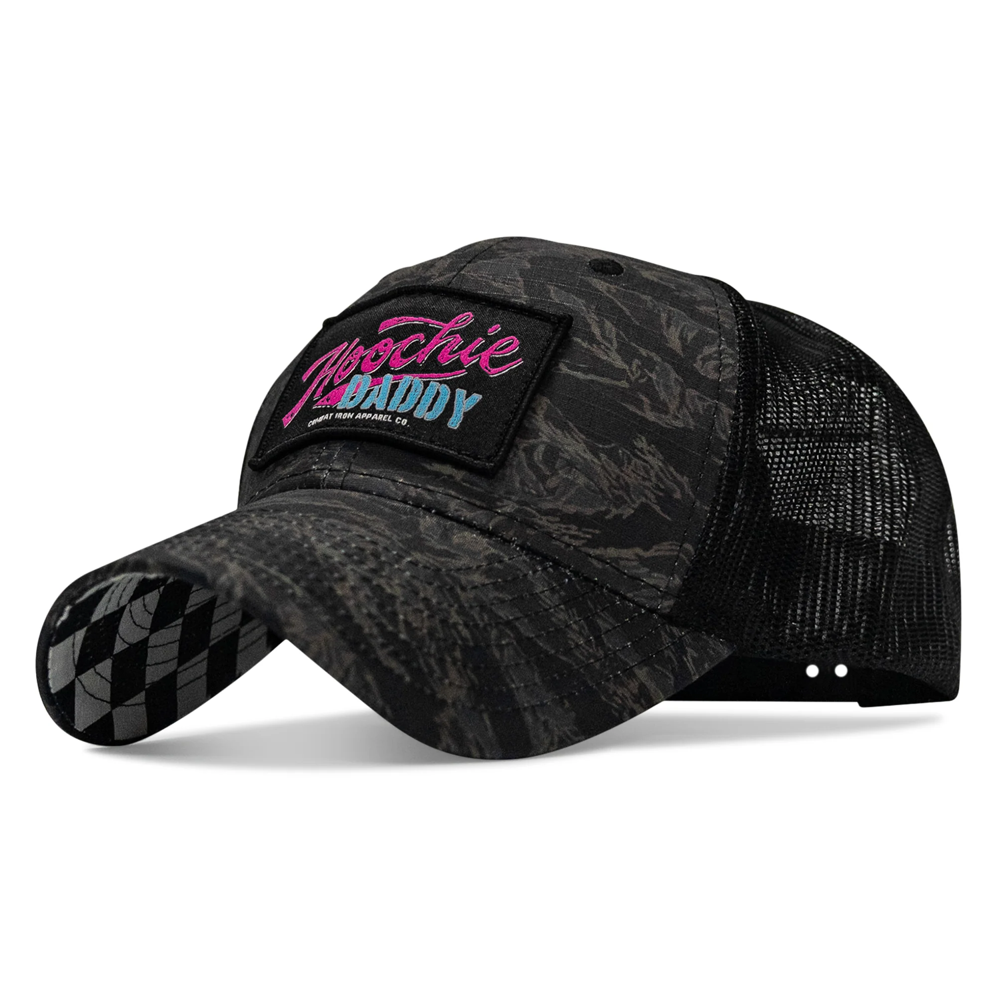 Hoochie Daddy Retro Script Patch Original Ripstop Snapback Hat - Image 10
