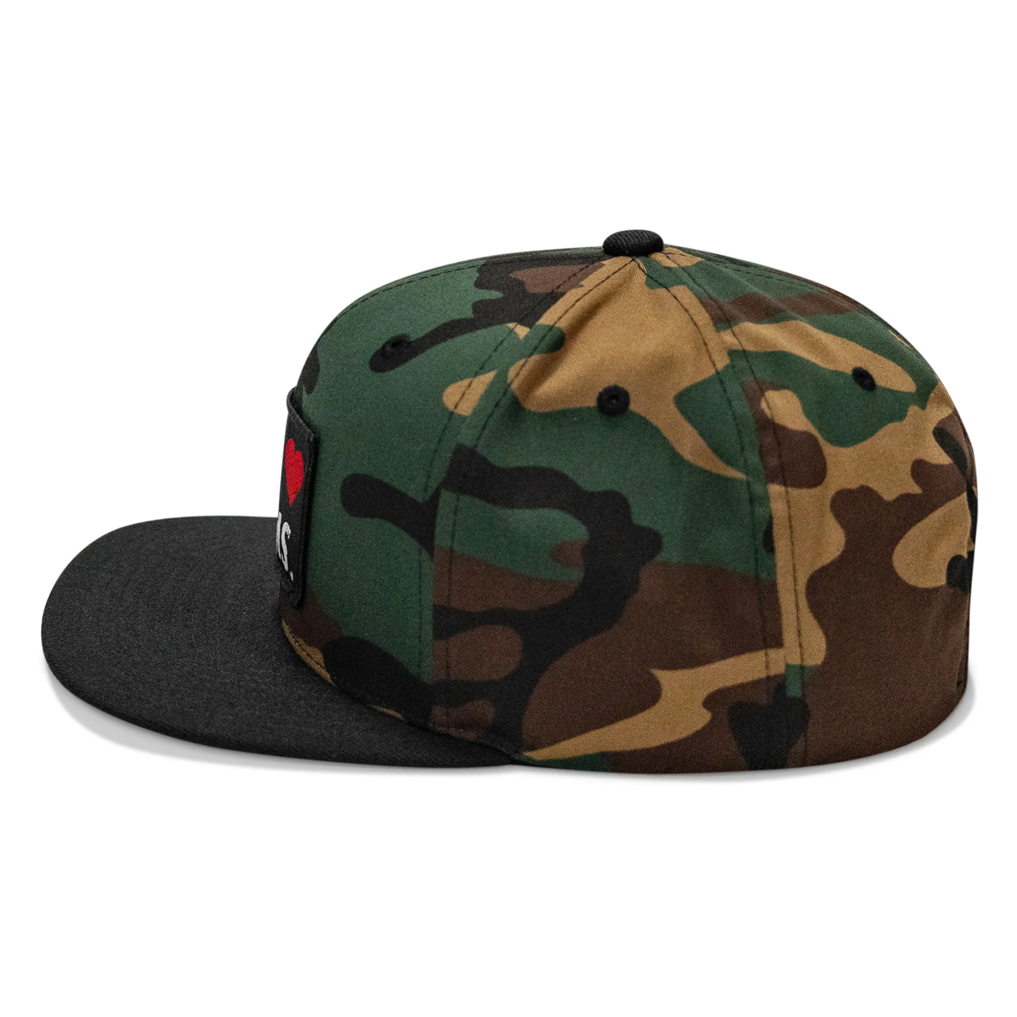 I Love Hot Moms Patch Flatbill Snapback Hat - Image 14