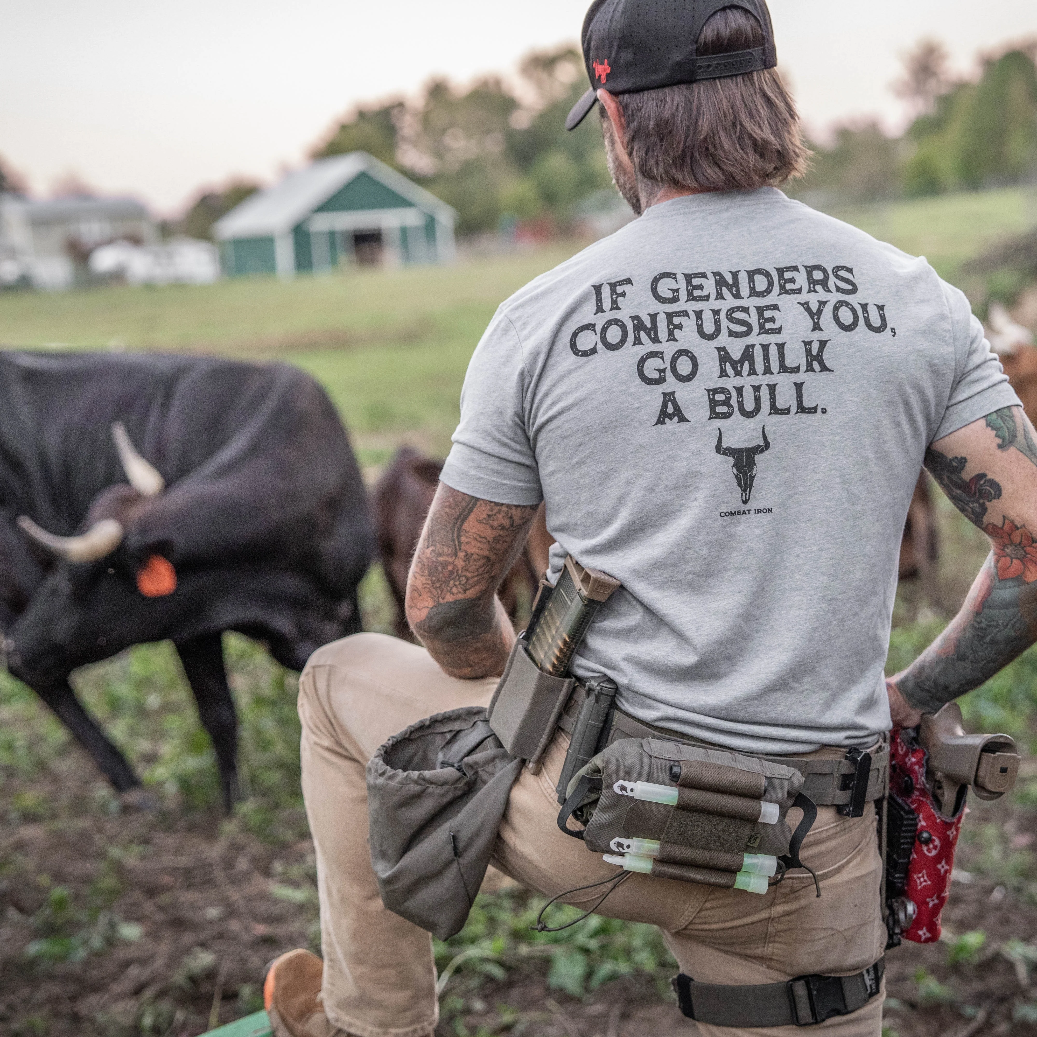 If Genders Confuse You, Go Milk a Bull Men's T-Shirt - Image 12