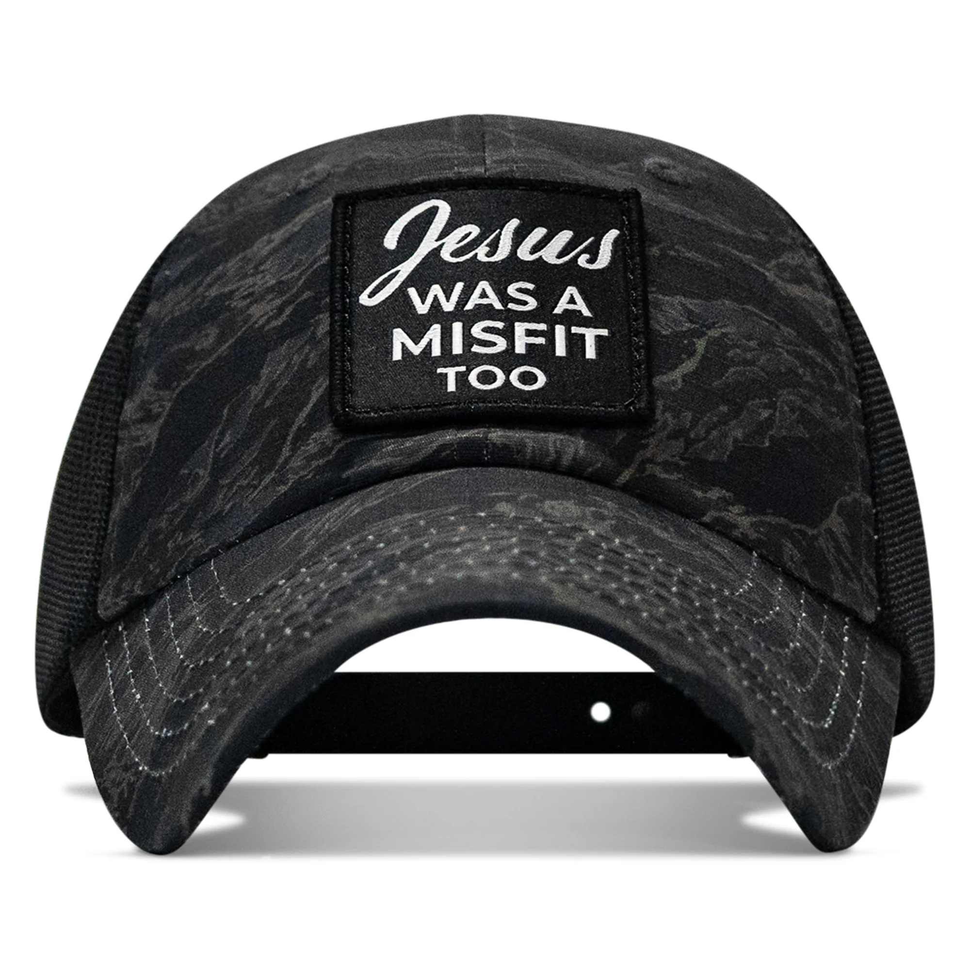 Jesus Was A Misfit Too Patch Tactical Ripstop Mesh Snapback Hat - Image 12