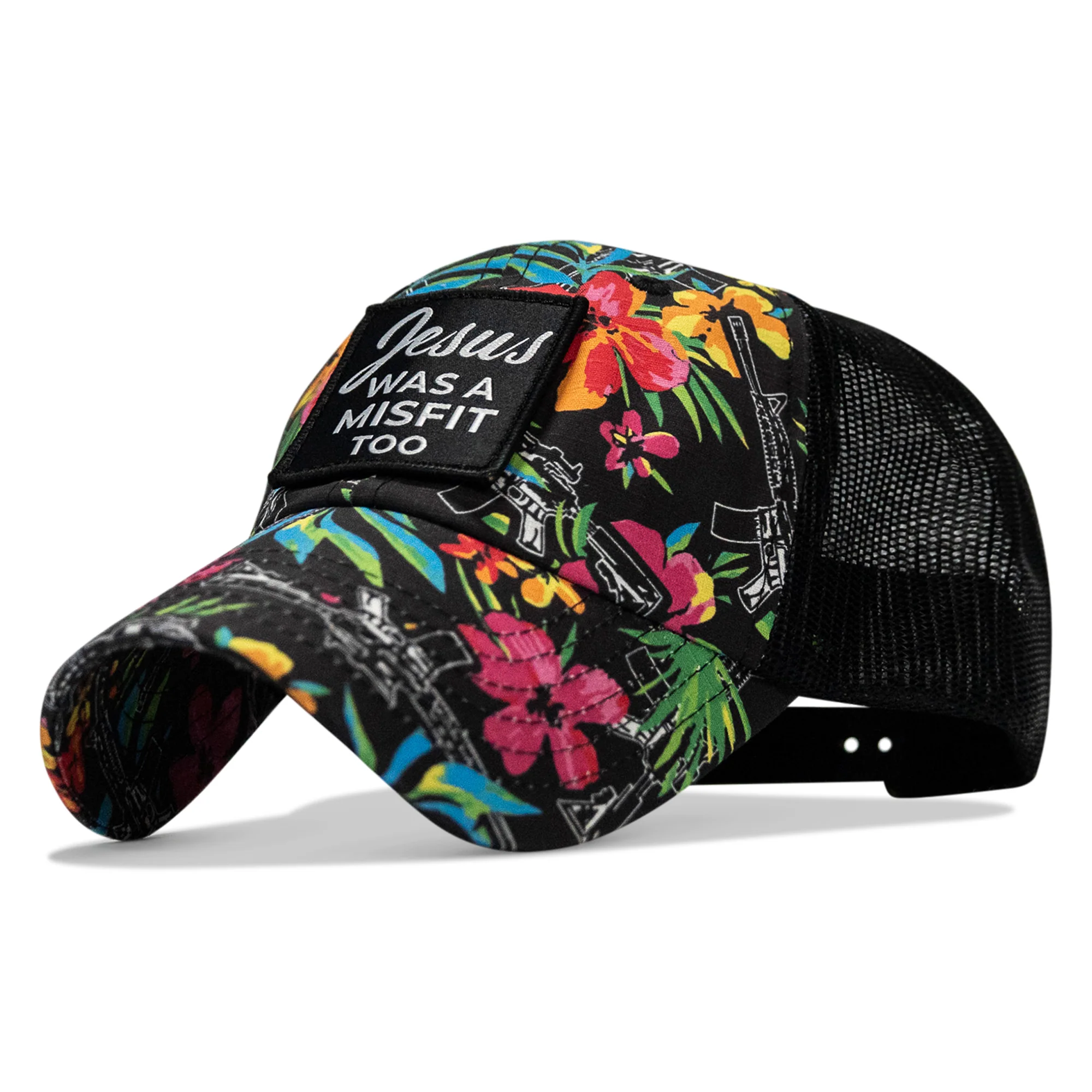 Jesus Was A Misfit Too Patch Tactical Ripstop Mesh Snapback Hat - Image 2