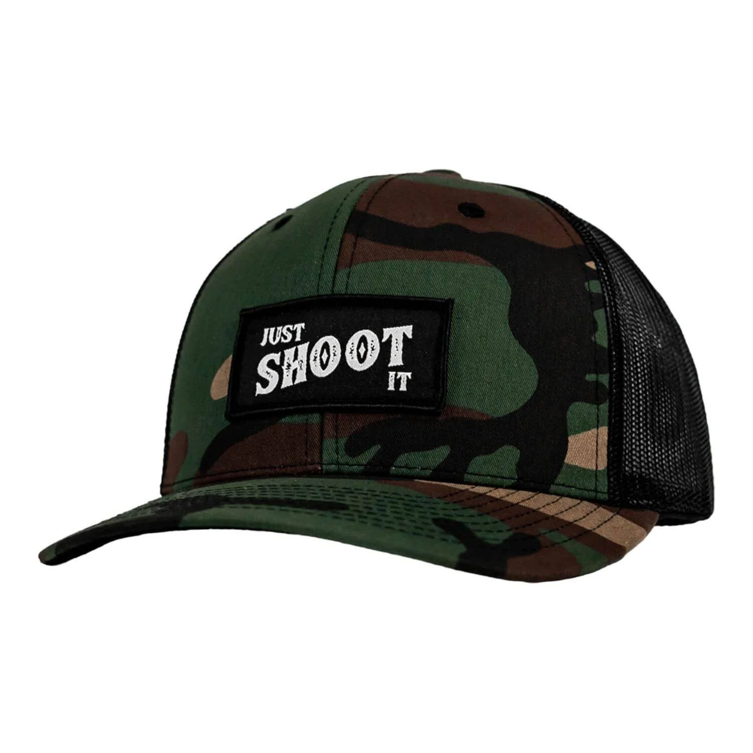 Just Shoot It Patch Snapback Hat - Image 5