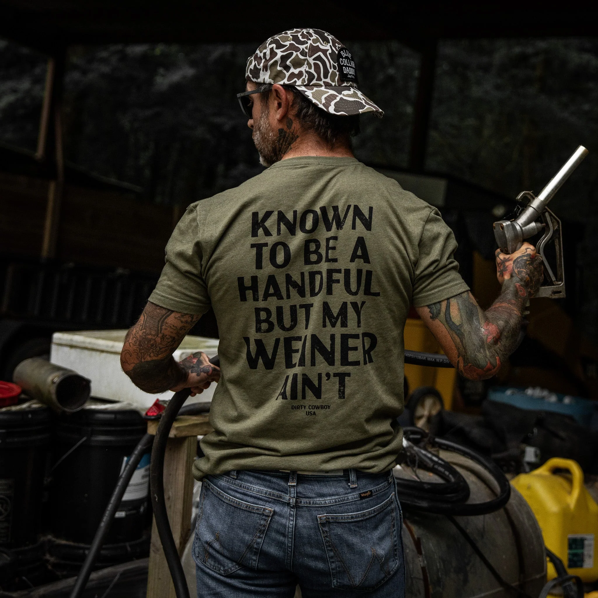 Known To Be A Handful. But My Weiner Ain't Men's T-Shirt - Image 4