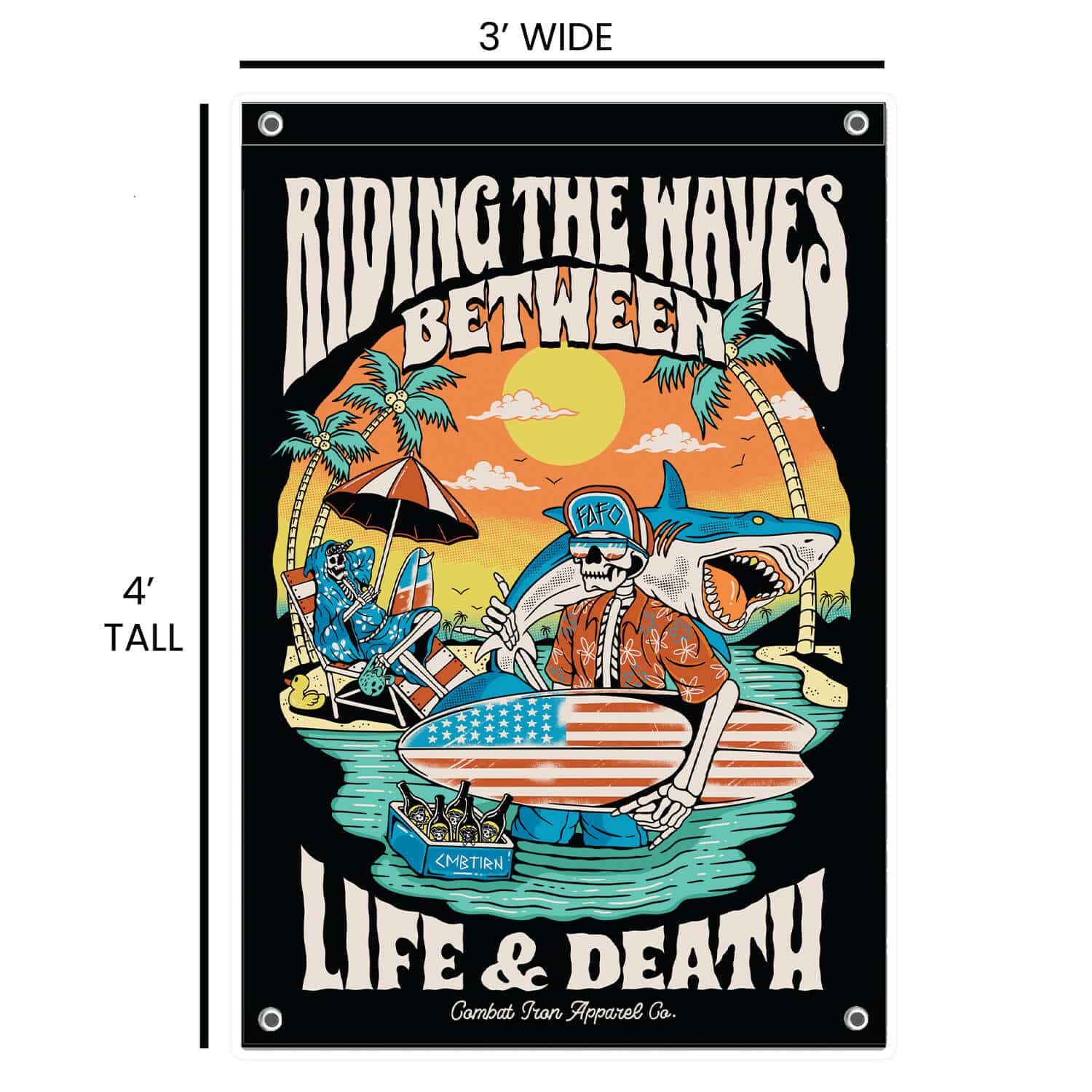 Life & Death Beach Day 3' X 4' Wall Flag - Image 2
