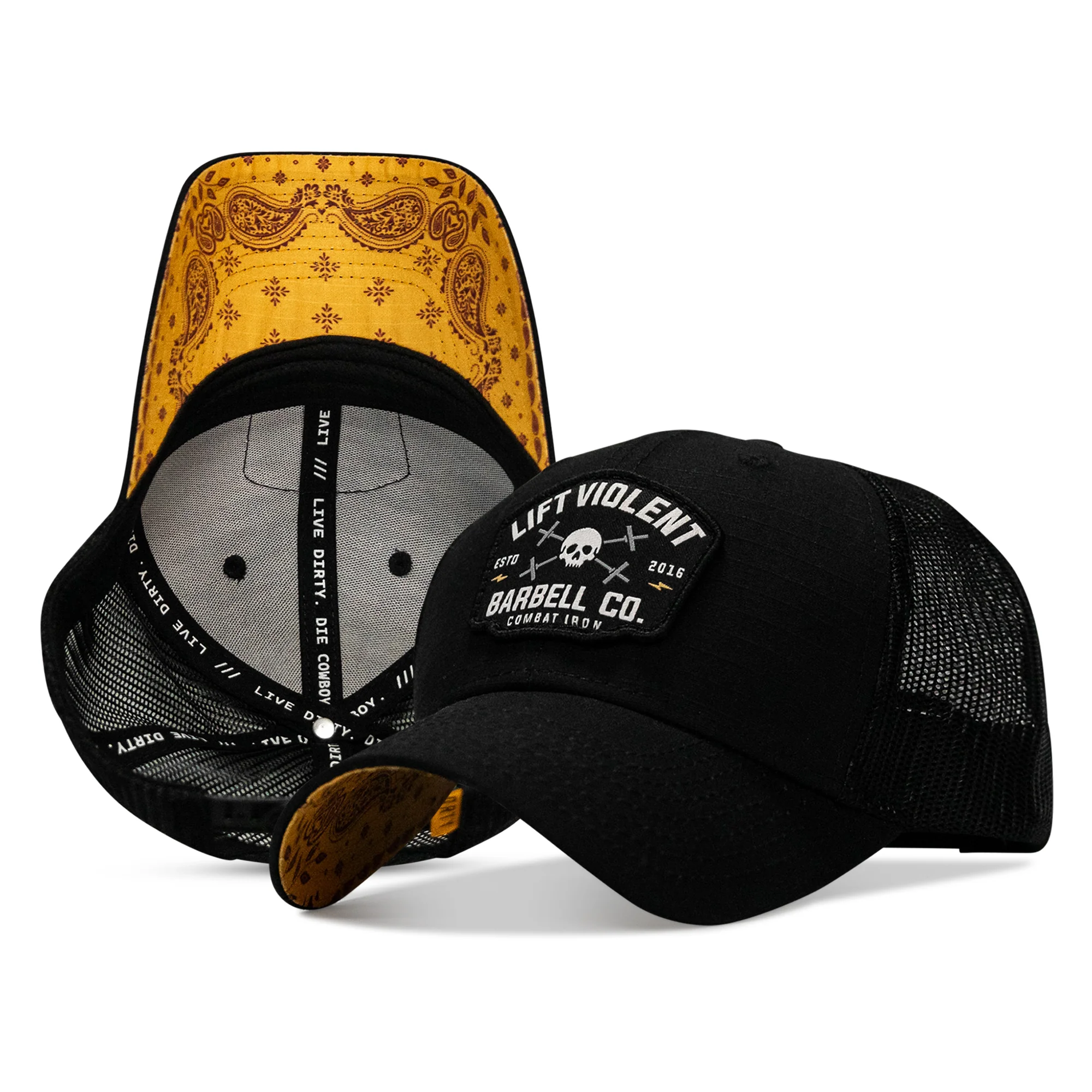 Lift Violent Barbell Co Patch Original Ripstop Snapback Hat - Image 2