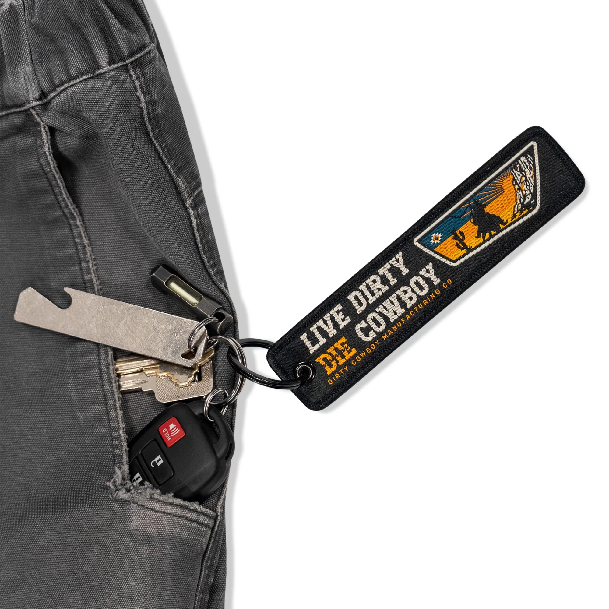 Live Dirty. Die Cowboy. Flight Keychain - Image 6