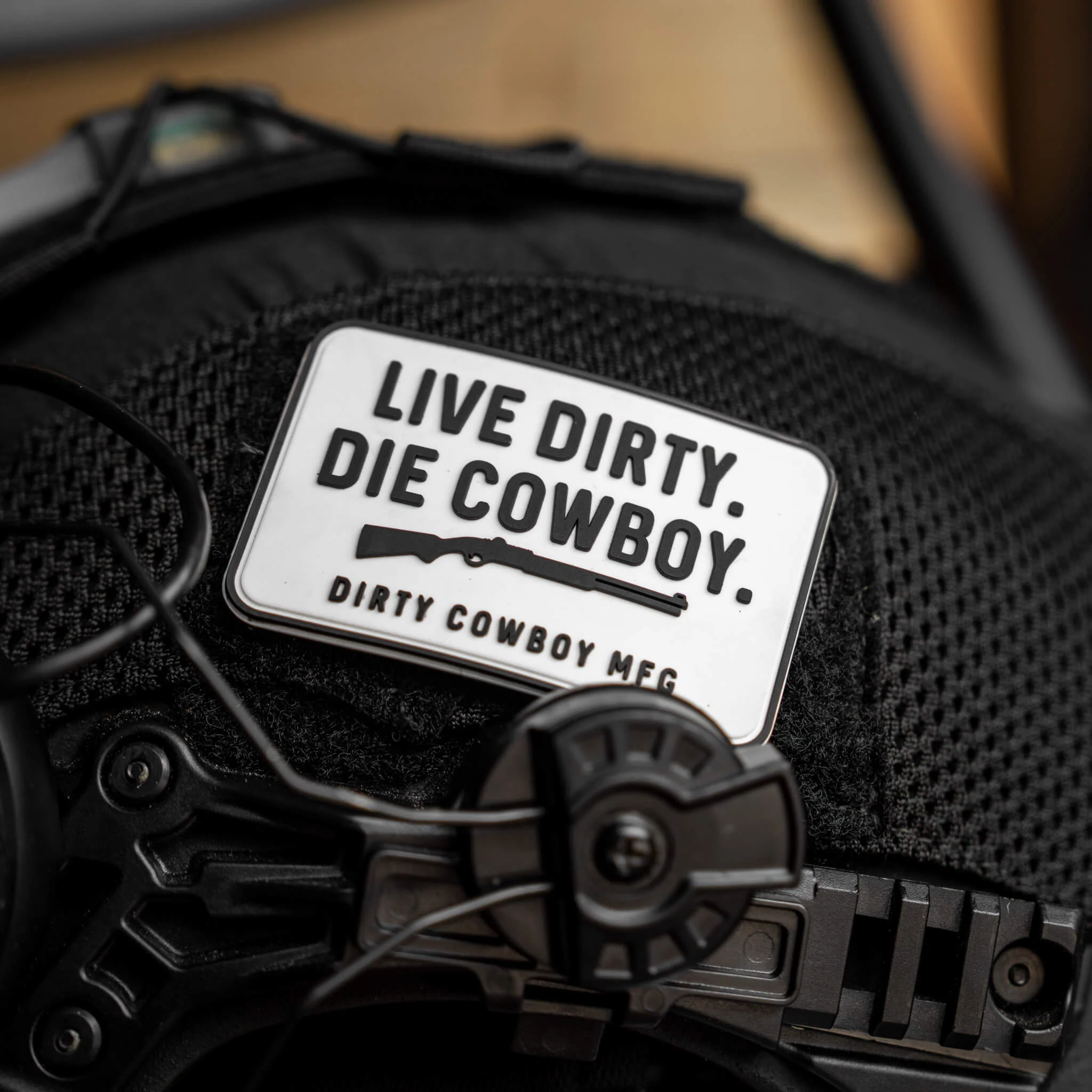 Live Dirty. Die Cowboy. PVC Velcro Patch - Image 3