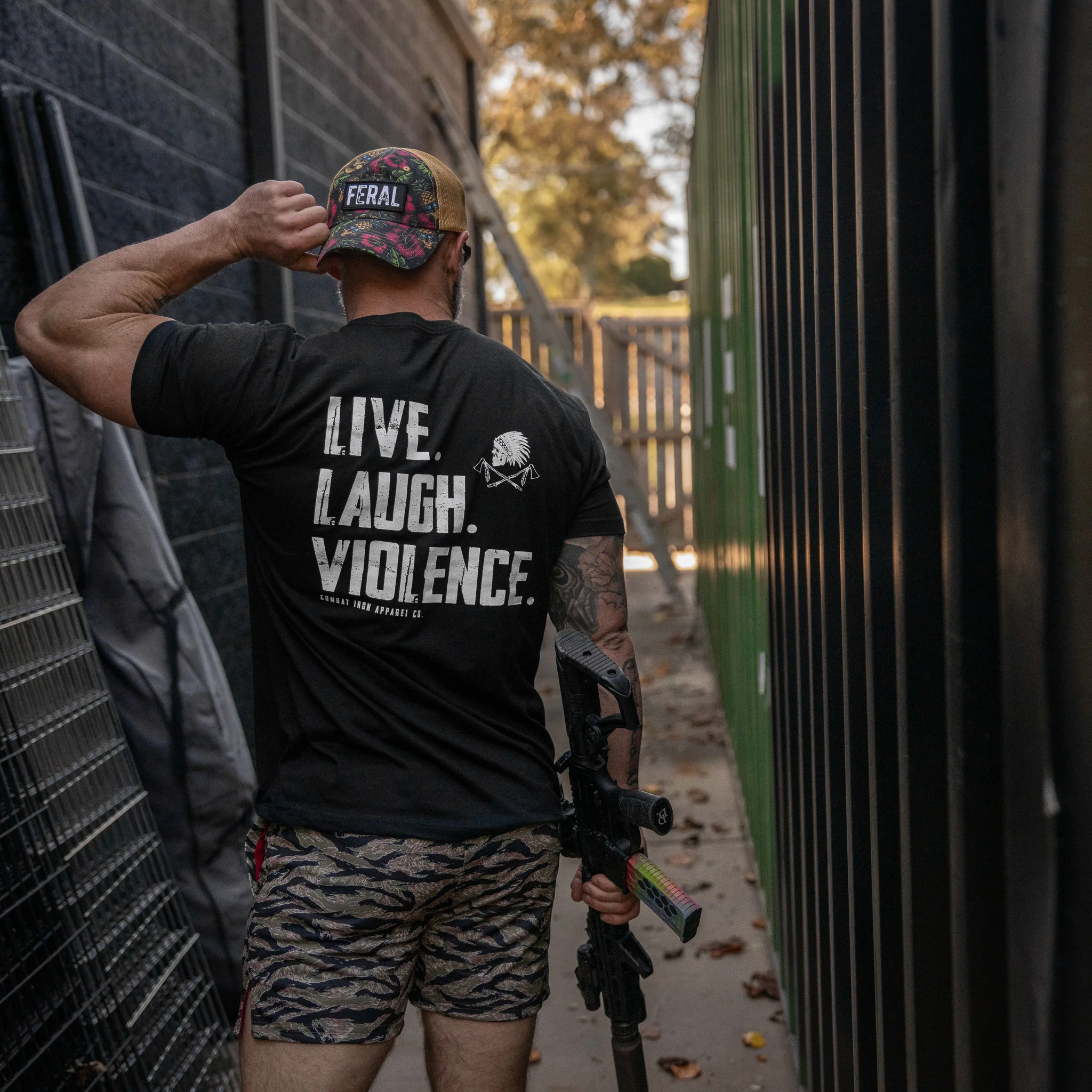 Live. Laugh. Violence. Men's T-Shirt - Image 10