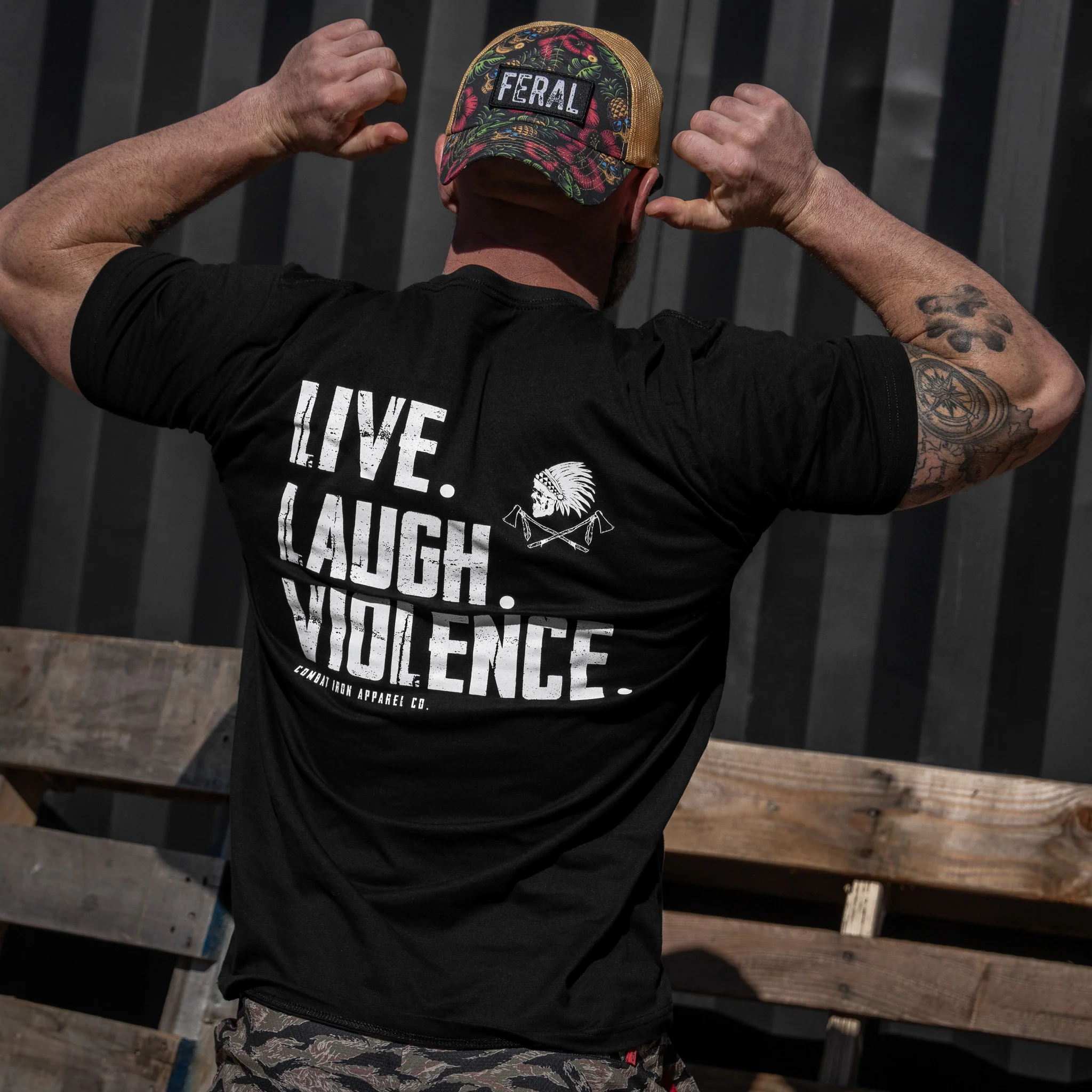 Live. Laugh. Violence. Men's T-Shirt - Image 6