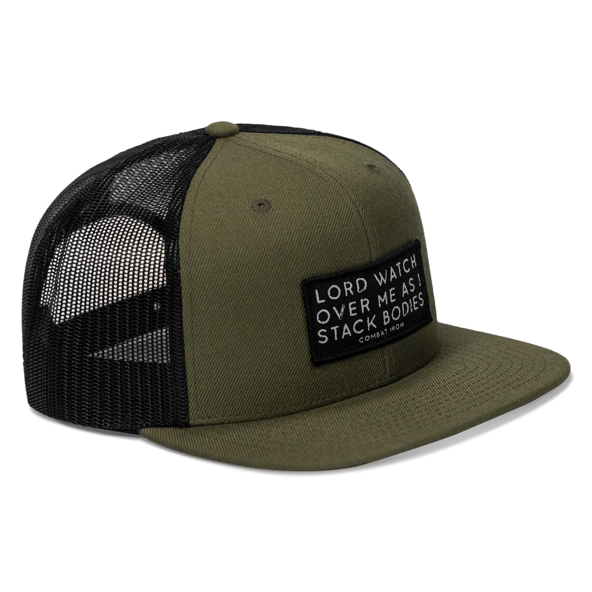 Lord Watch Over Me As I Stack Bodies Patch Flatbill SnapBack Hat - Image 12