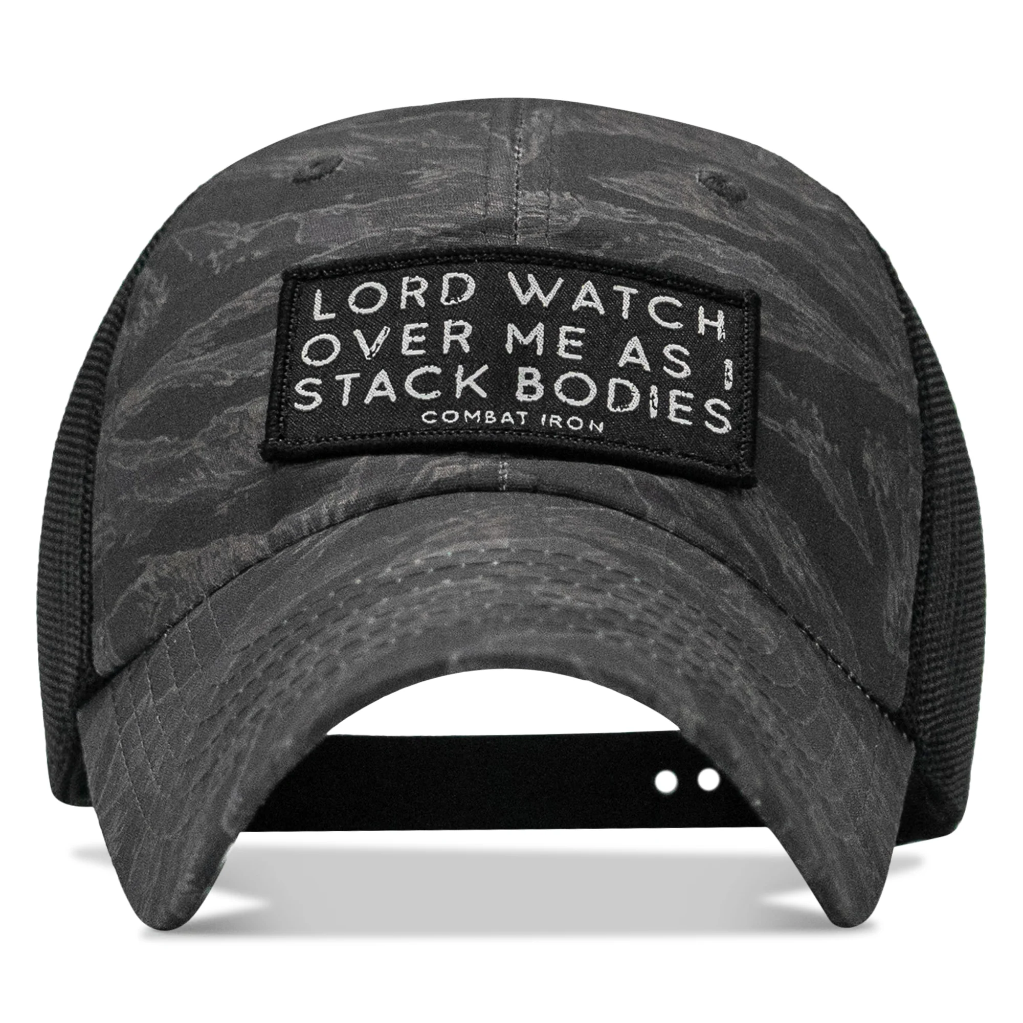 Lord Watch Over Me As I Stack Bodies Patch Tactical Ripstop Mesh Snapback Hat - Image 14