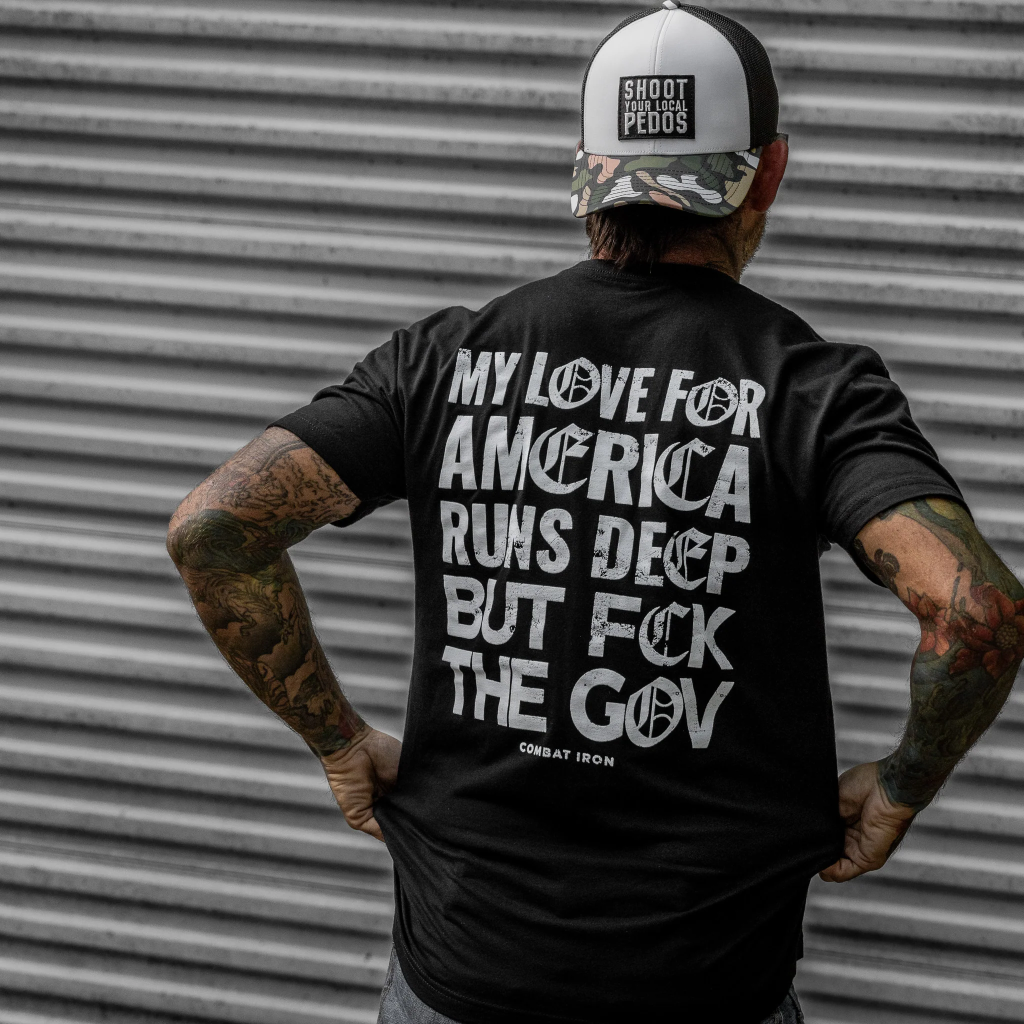 My Love For America Runs Deep Men's T-Shirt - Image 9