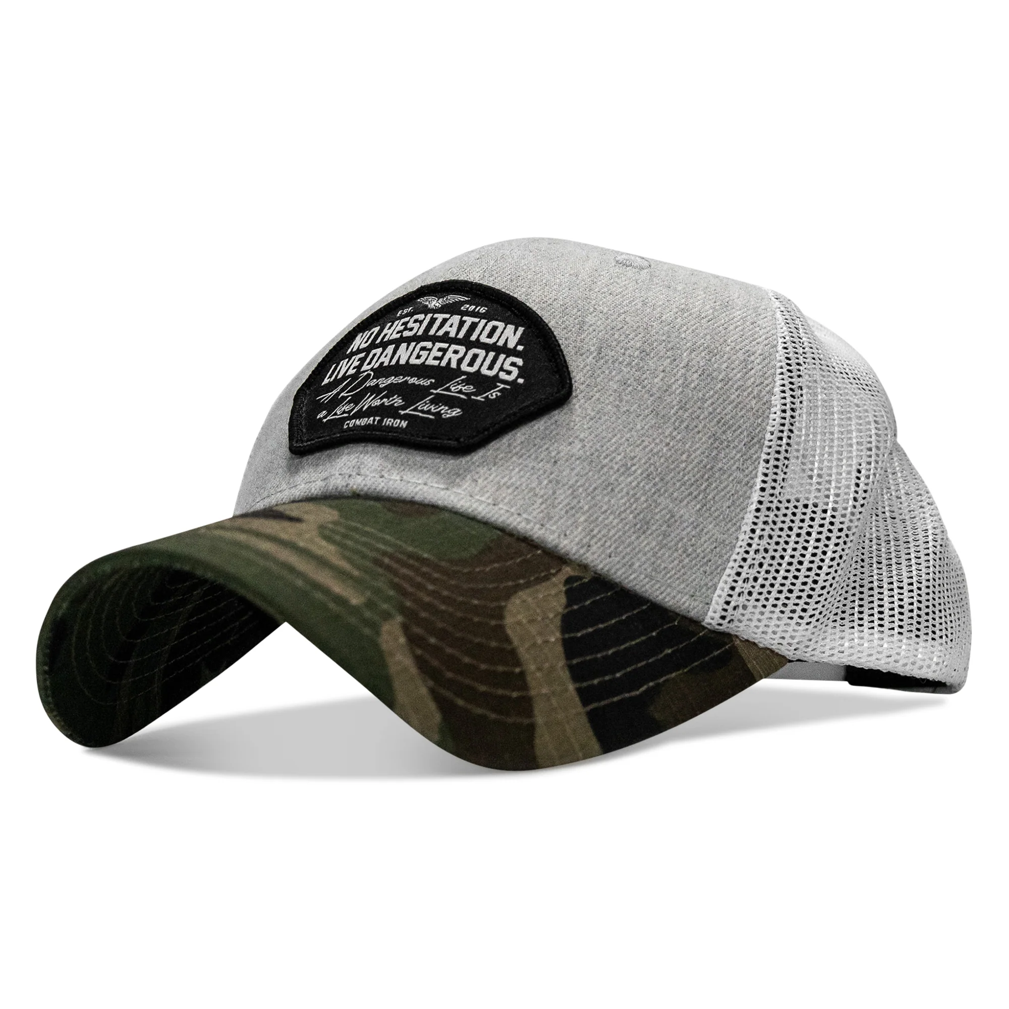 No Hesitation. Live Dangerous Patch Original Ripstop Snapback Hat - Image 2