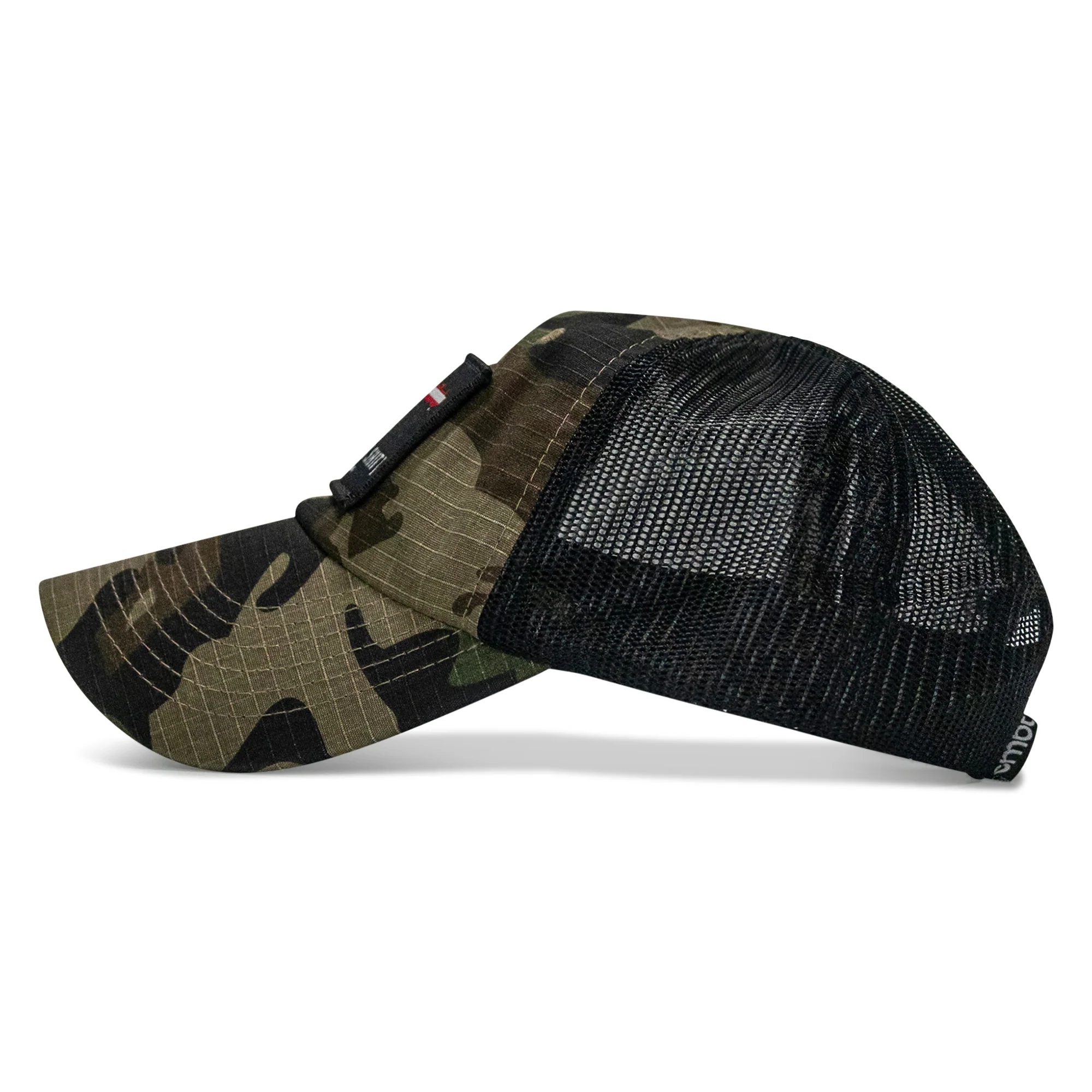 No Weak Shit American Flag Rifle Patch Tactical Ripstop Mesh Snapback Hat - Image 4