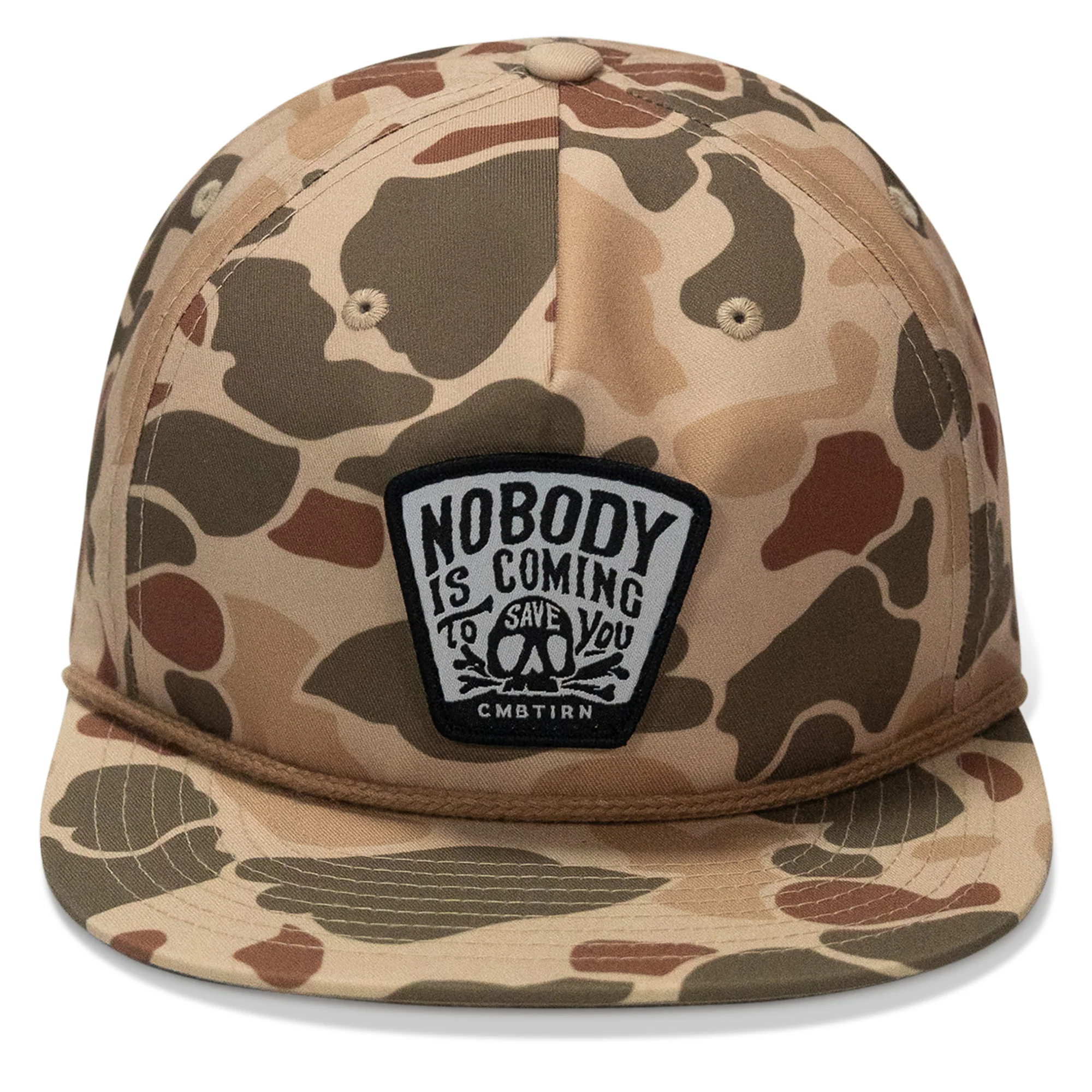 Nobody Is Coming To Save You Skull Patch Flatbill Snapback Hat - Image 11