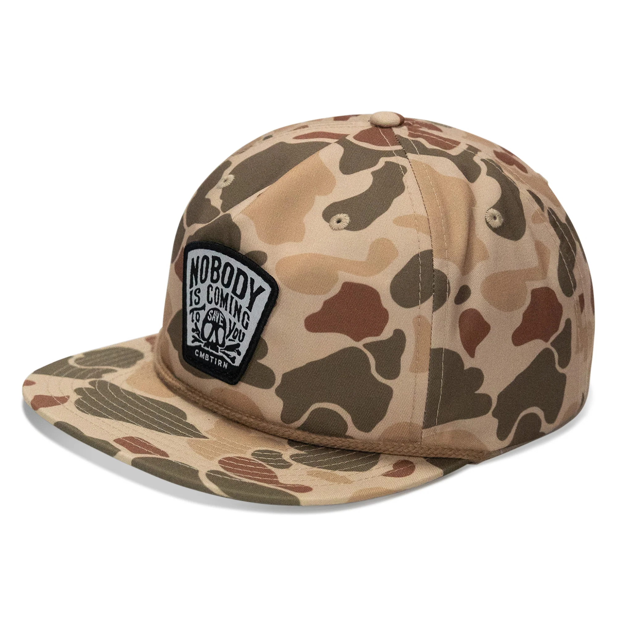 Nobody Is Coming To Save You Skull Patch Flatbill Snapback Hat - Image 12