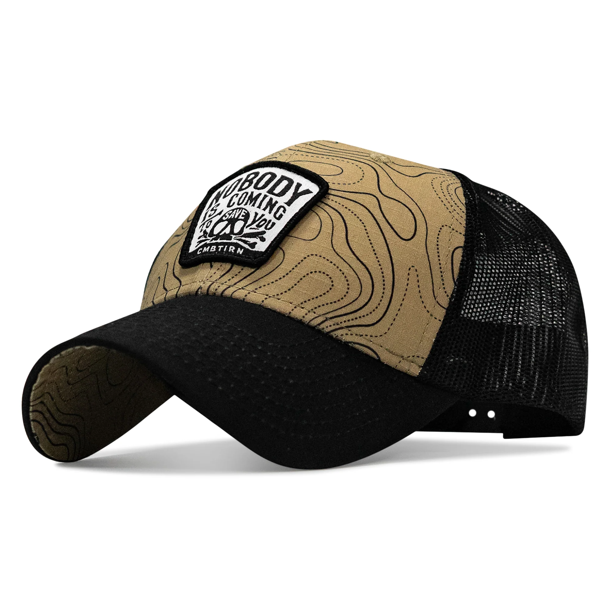 Nobody Is Coming To Save You Skull Patch Original Ripstop Snapback Hat - Image 23