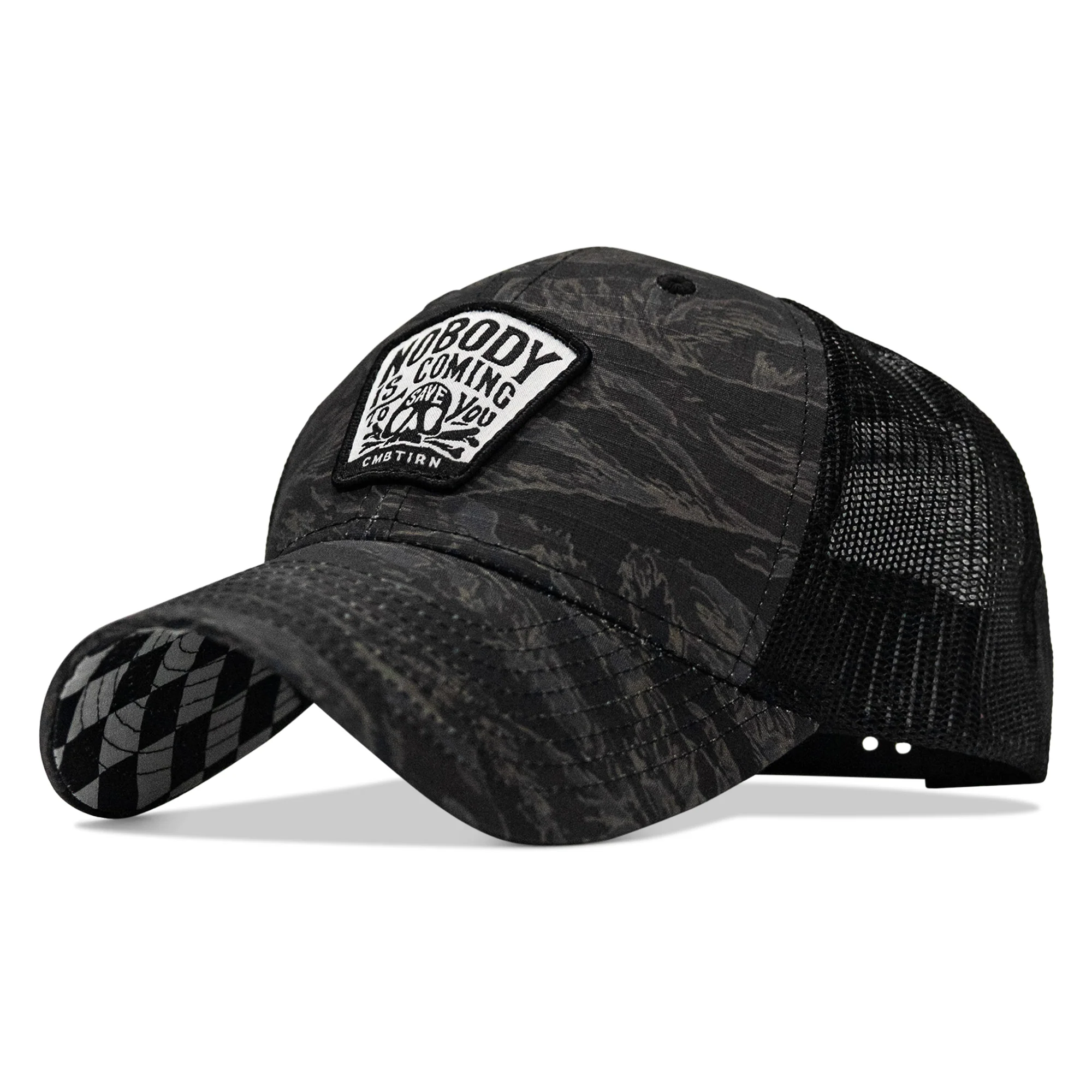 Nobody Is Coming To Save You Skull Patch Original Ripstop Snapback Hat - Image 43