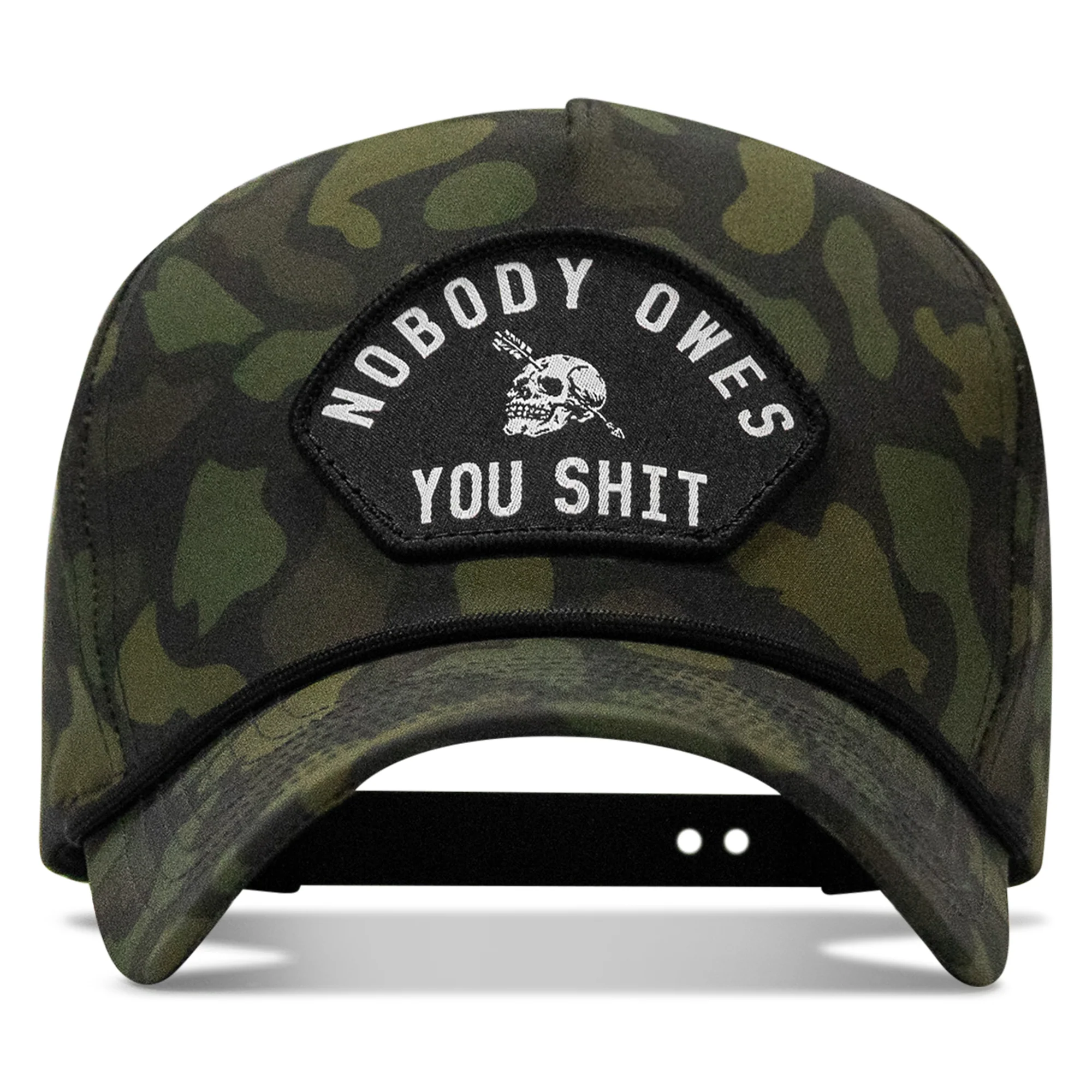 Nobody Owes You Shit 5 Pannel Rope Snapback Hat - Image 6