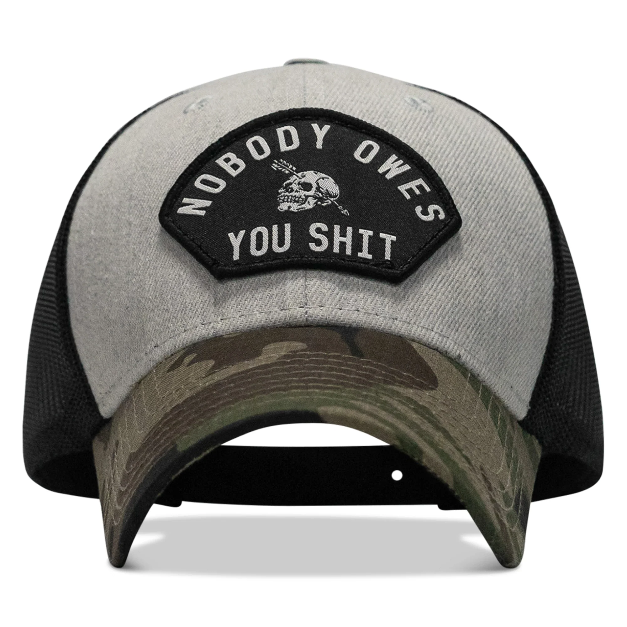 Nobody Owes You Shit Arched Skull Patch Snapback - Image 21