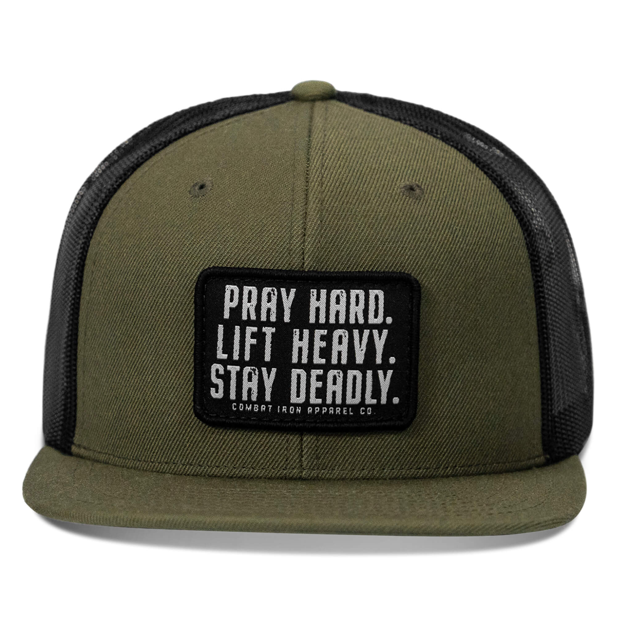 Pray Hard. Lift Heavy. Stay Deadly. Flat Bill SnapBack Hat - Image 23