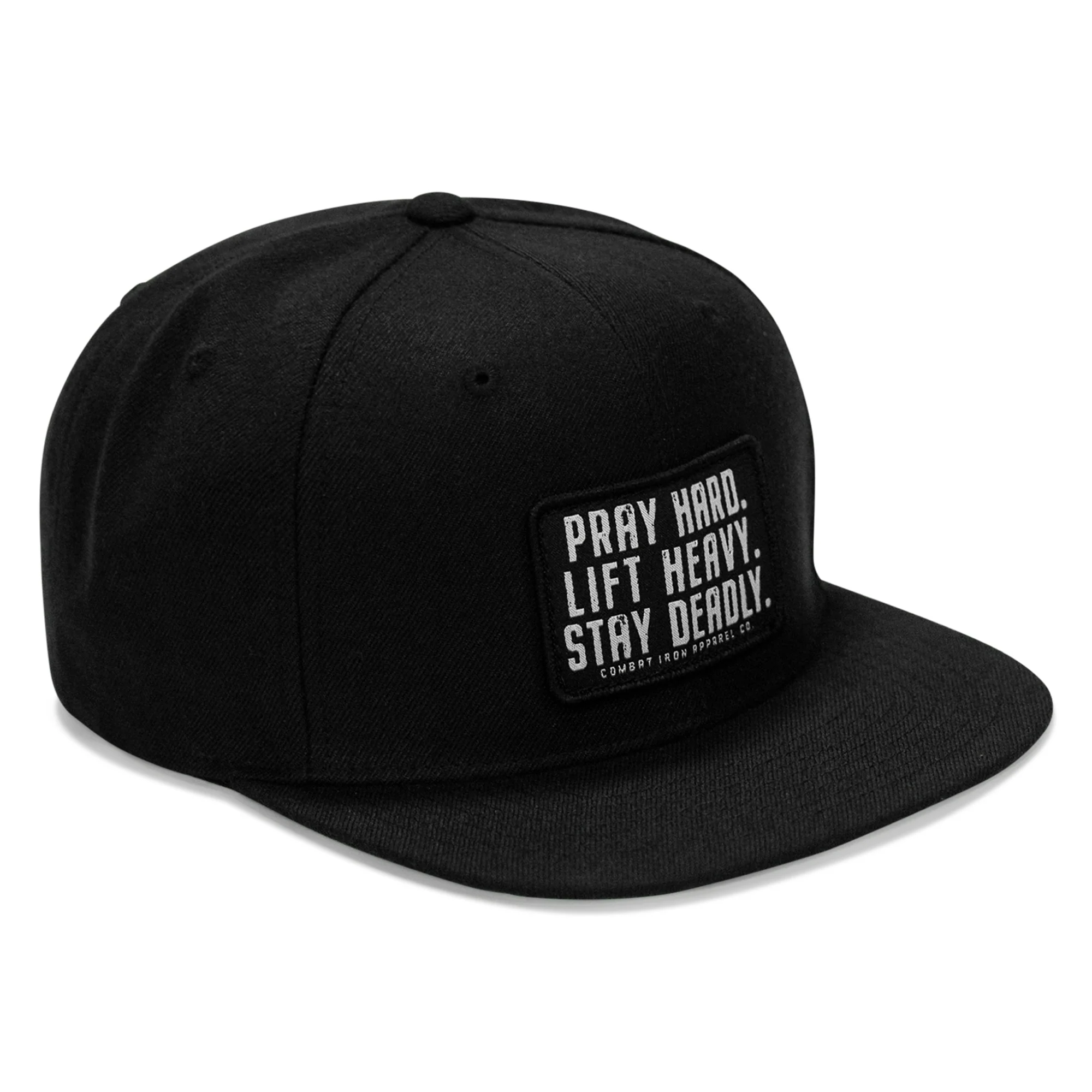 Pray Hard. Lift Heavy. Stay Deadly Patch Flatbill Hat - Image 8