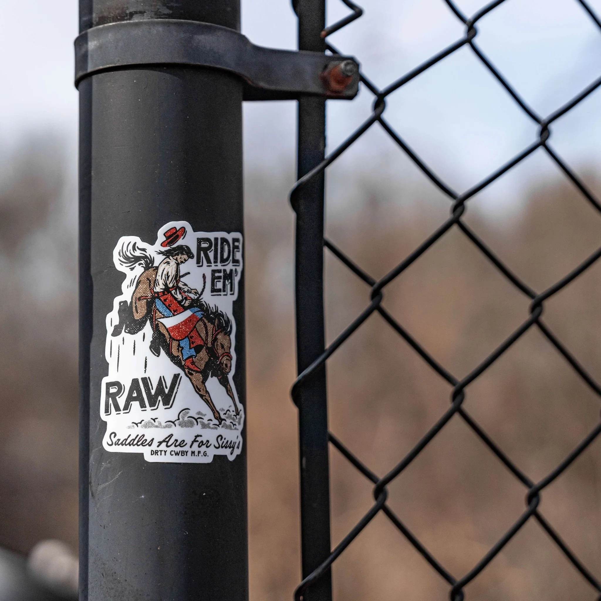 Ride 'Em Raw Dirty Cowboy Decal Sticker - Image 2