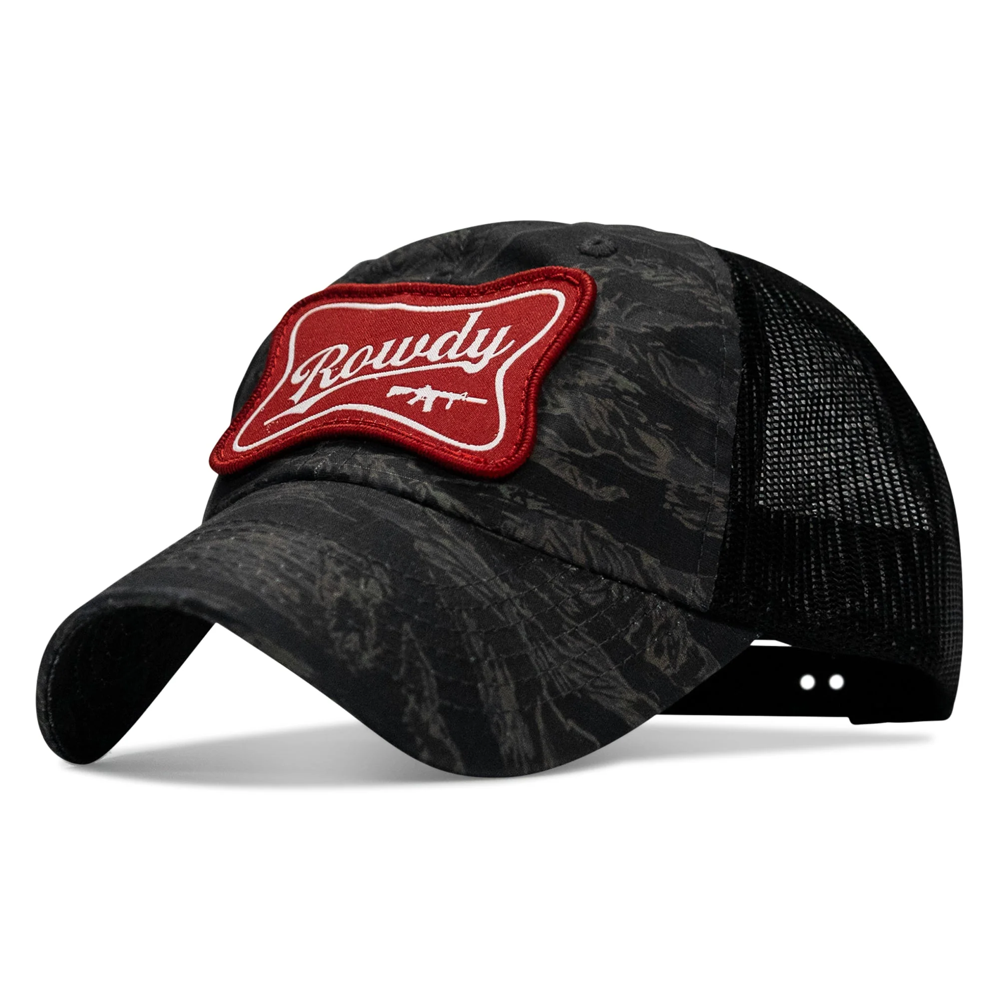Rowdy Beer Logo Patch Tactical Ripstop Mesh Snapback Hat - Image 2