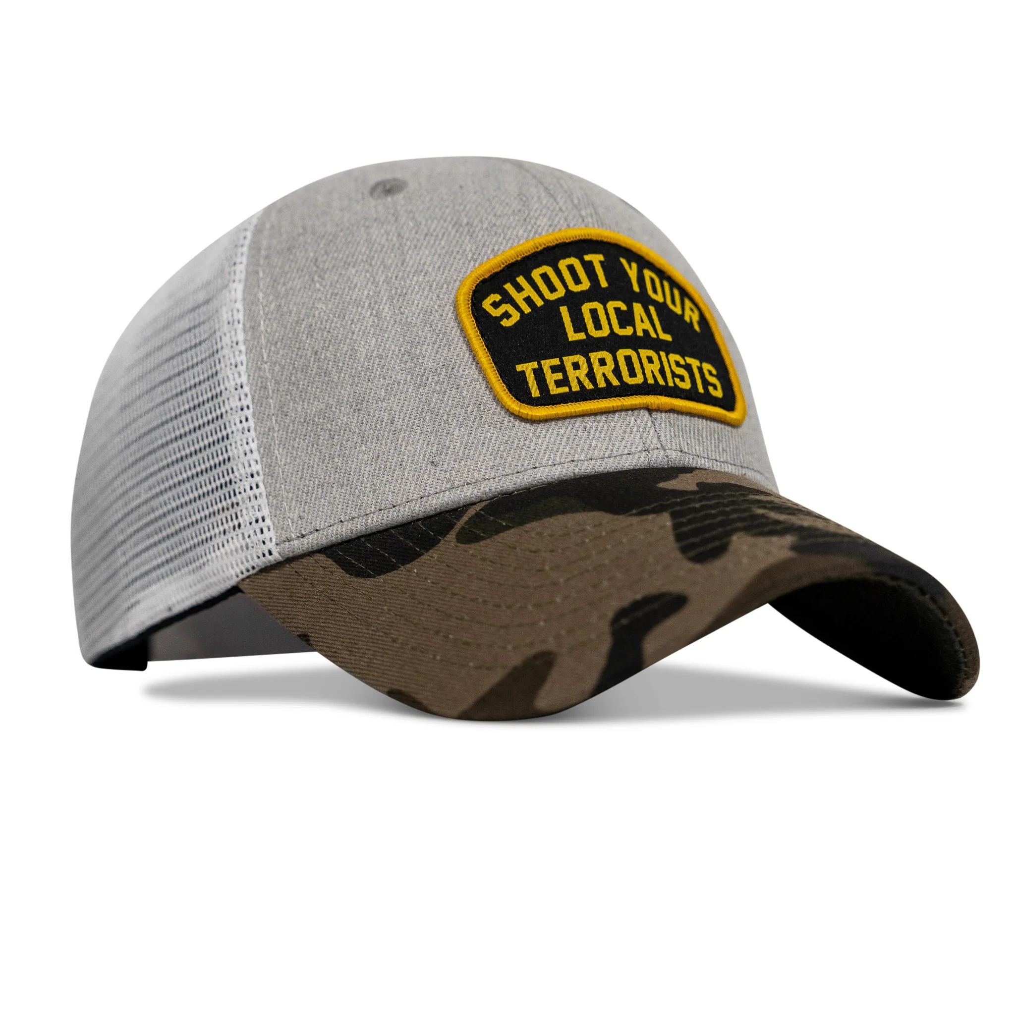 Shoot Your Local Terrorists Patch Snapback Hat - Image 3